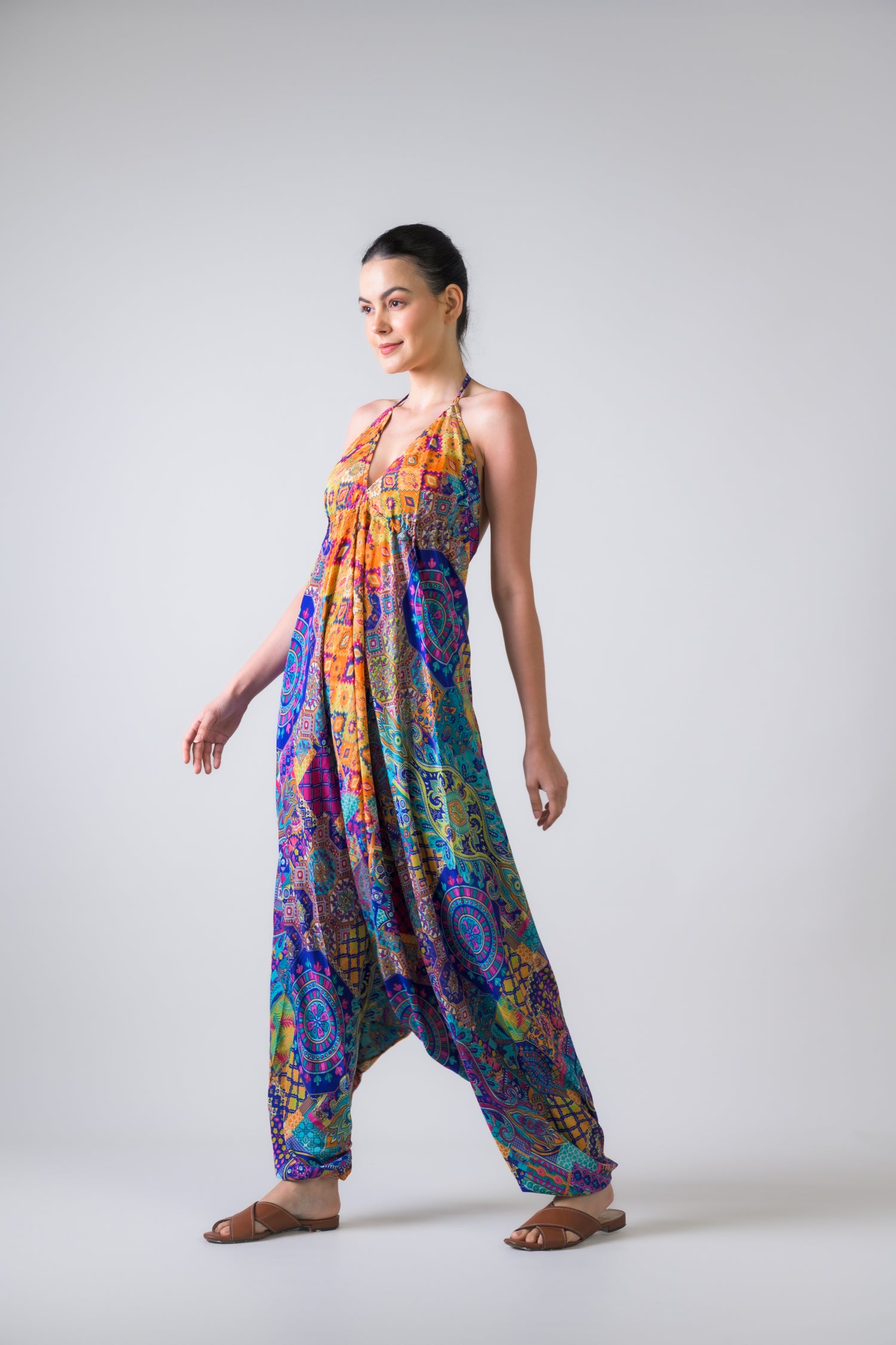 Boho Print Harem Jumpsuit