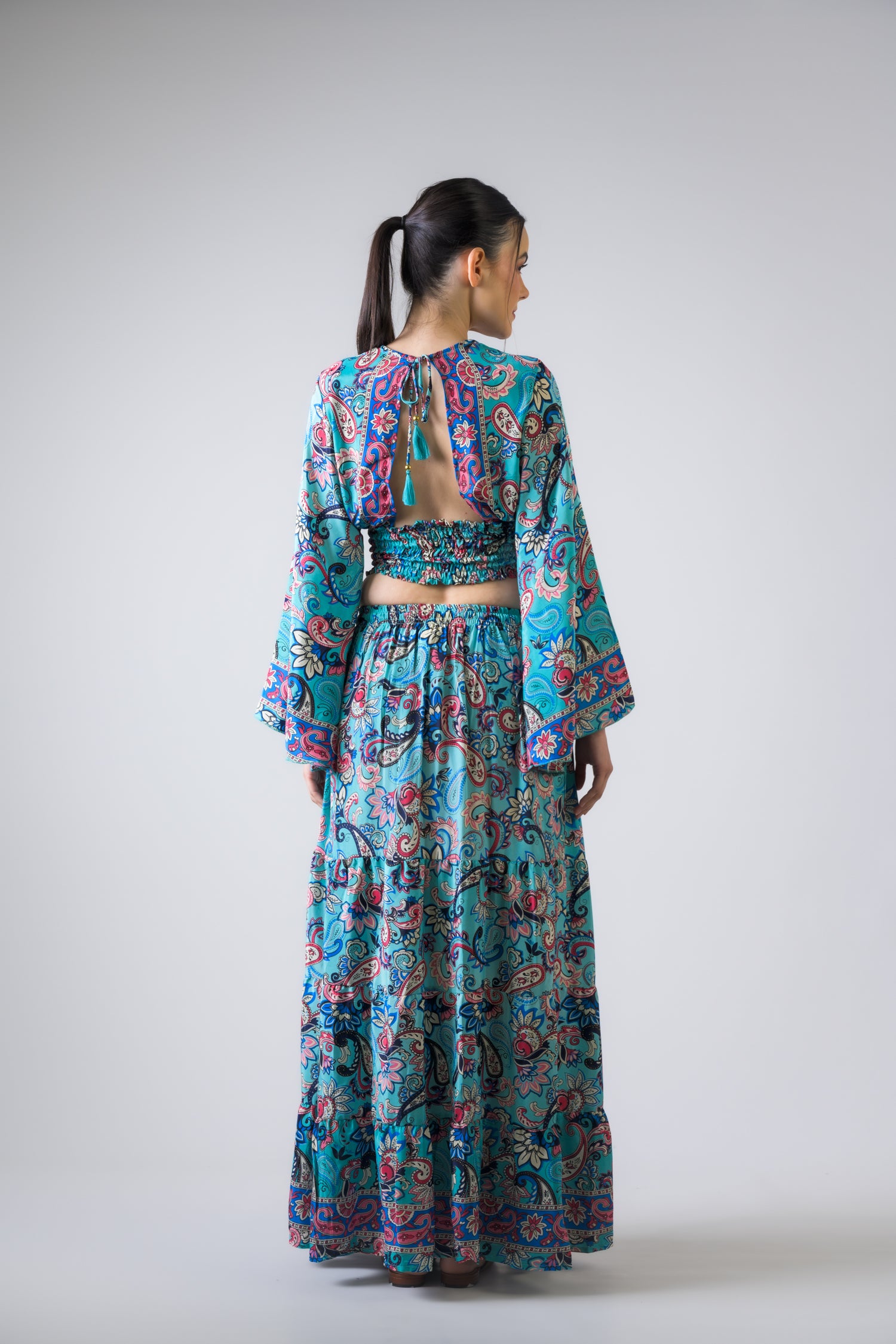 Rhea Paisley Top and Skirt Set