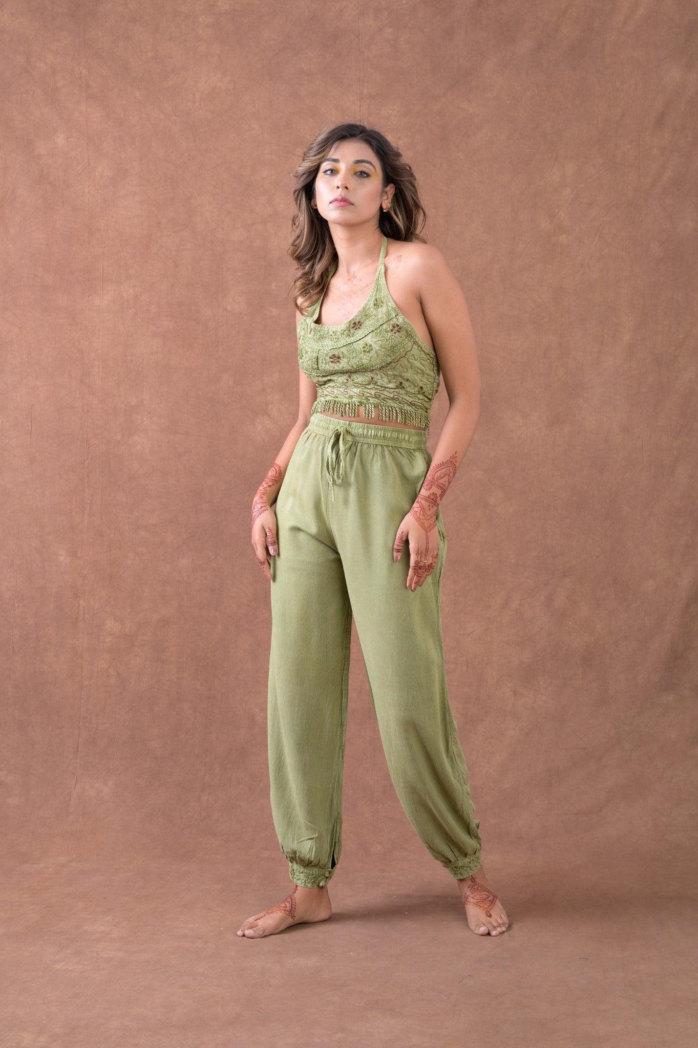 Fringe Crop Top Green / 6 pcs - One Size