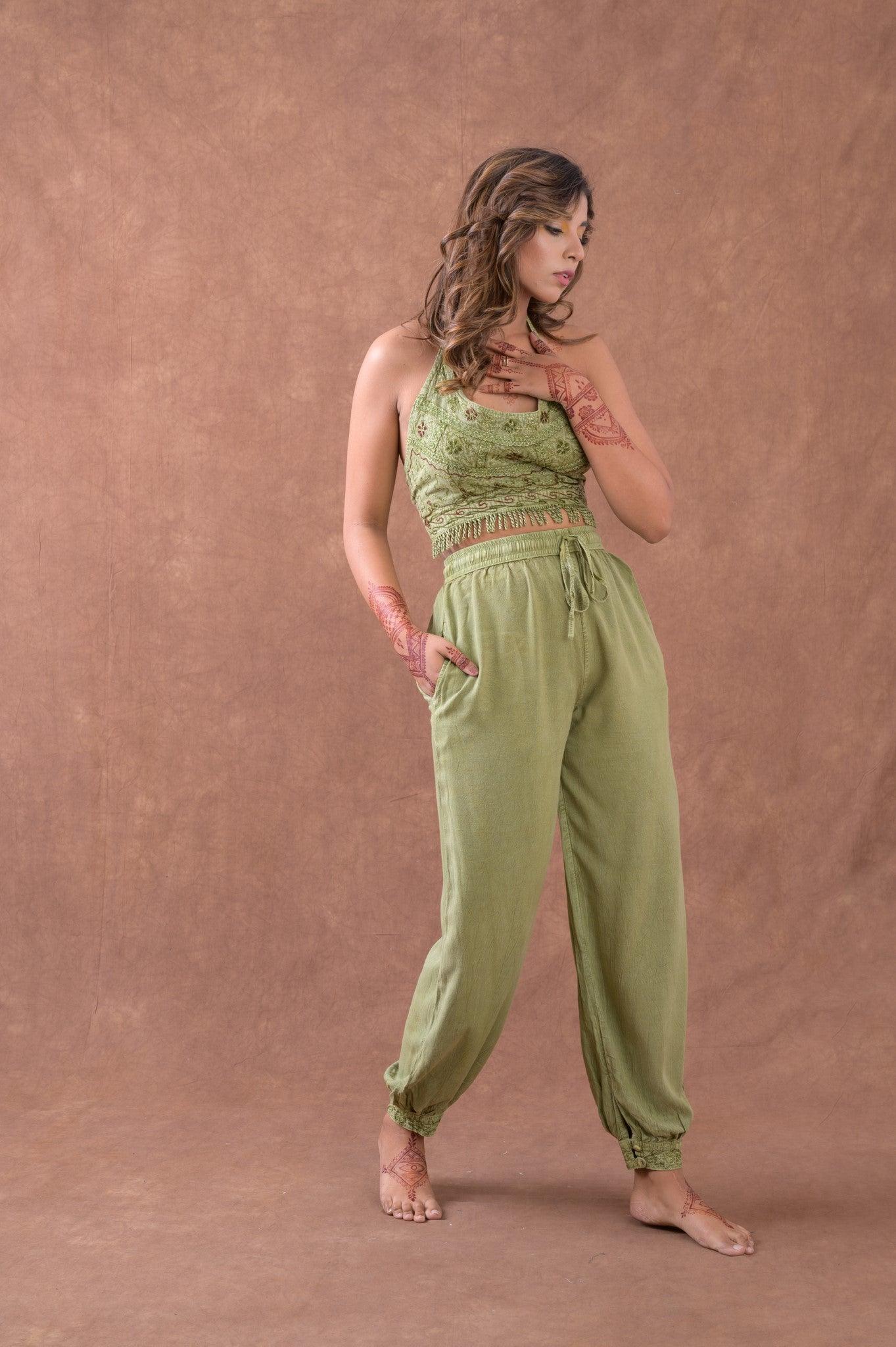 Fringe Crop Top Green / 6 pcs - One Size