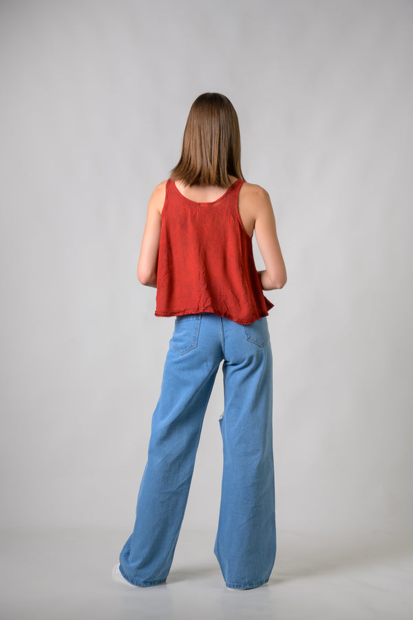 Petticoat Crop Top - Red