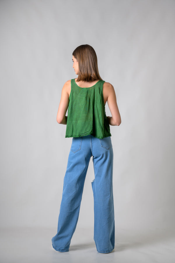 Petticoat Crop Top - Green