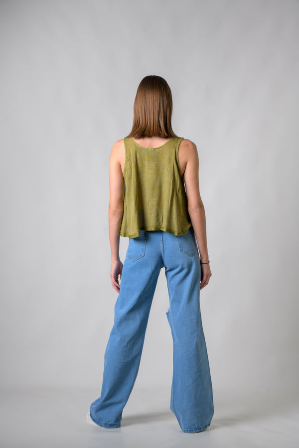 Petticoat Crop Top - Olive