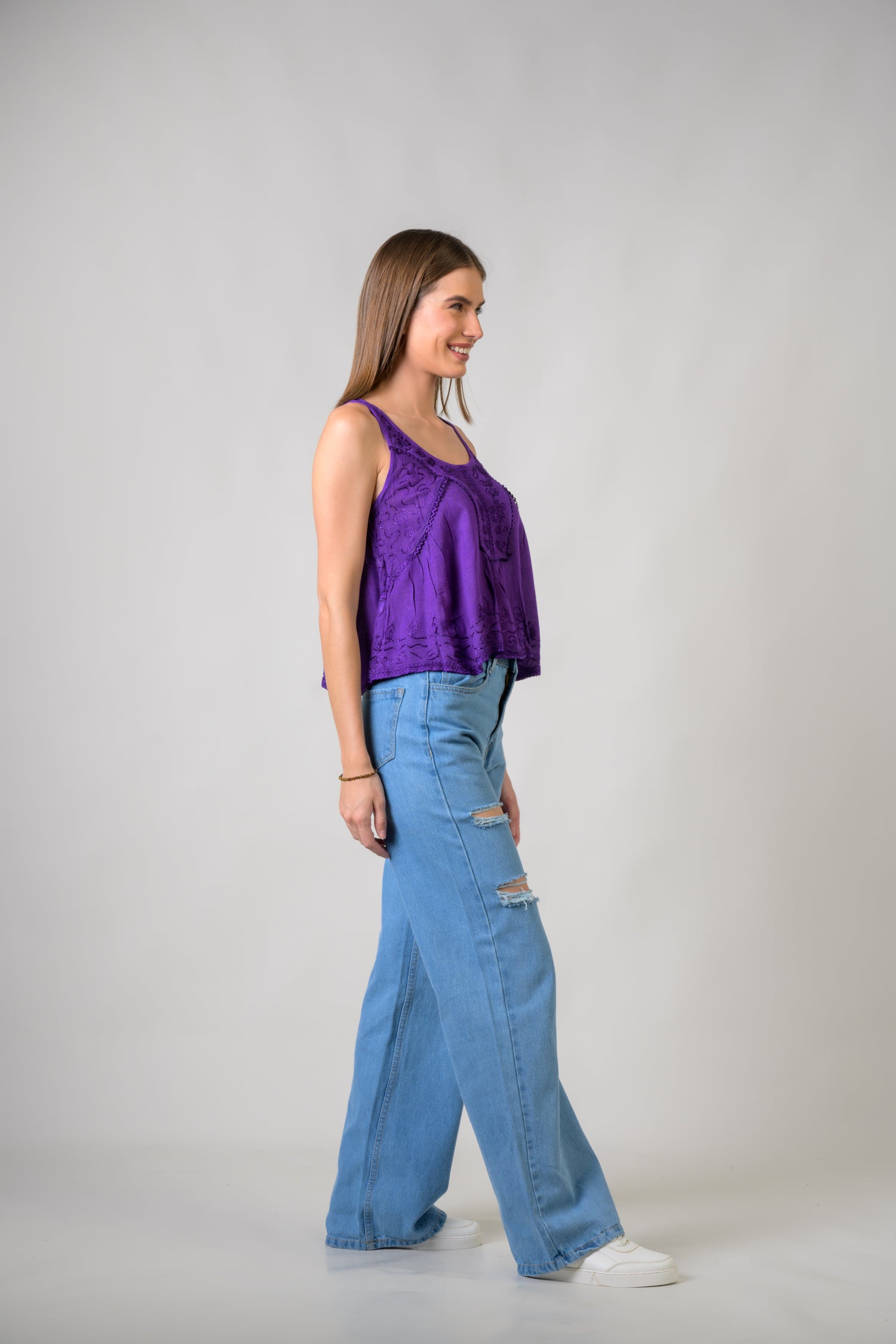 Petticoat Crop Top - Purple