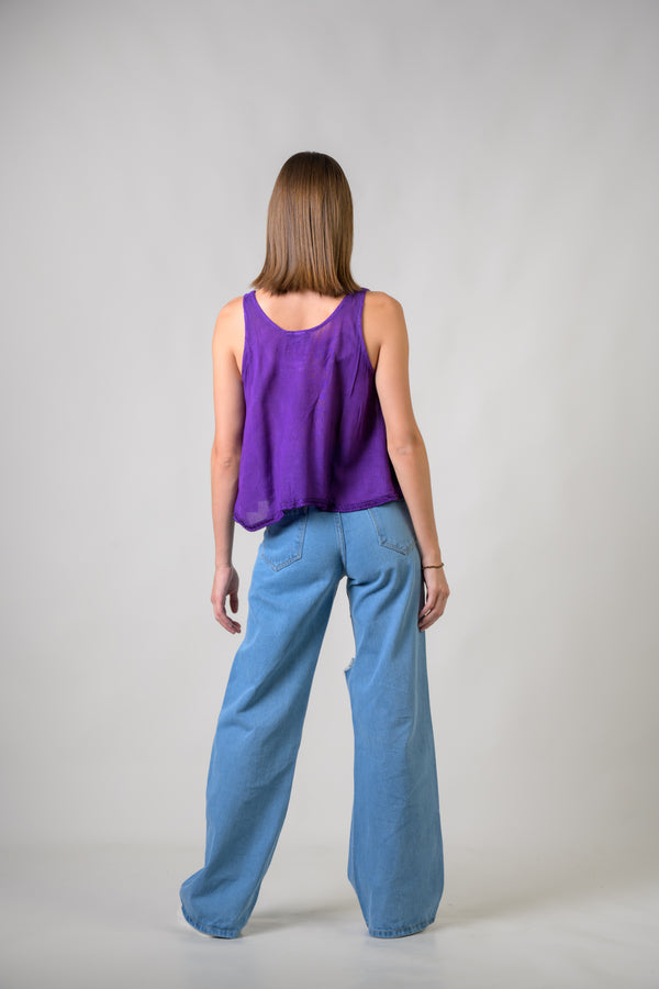 Petticoat Crop Top - Purple
