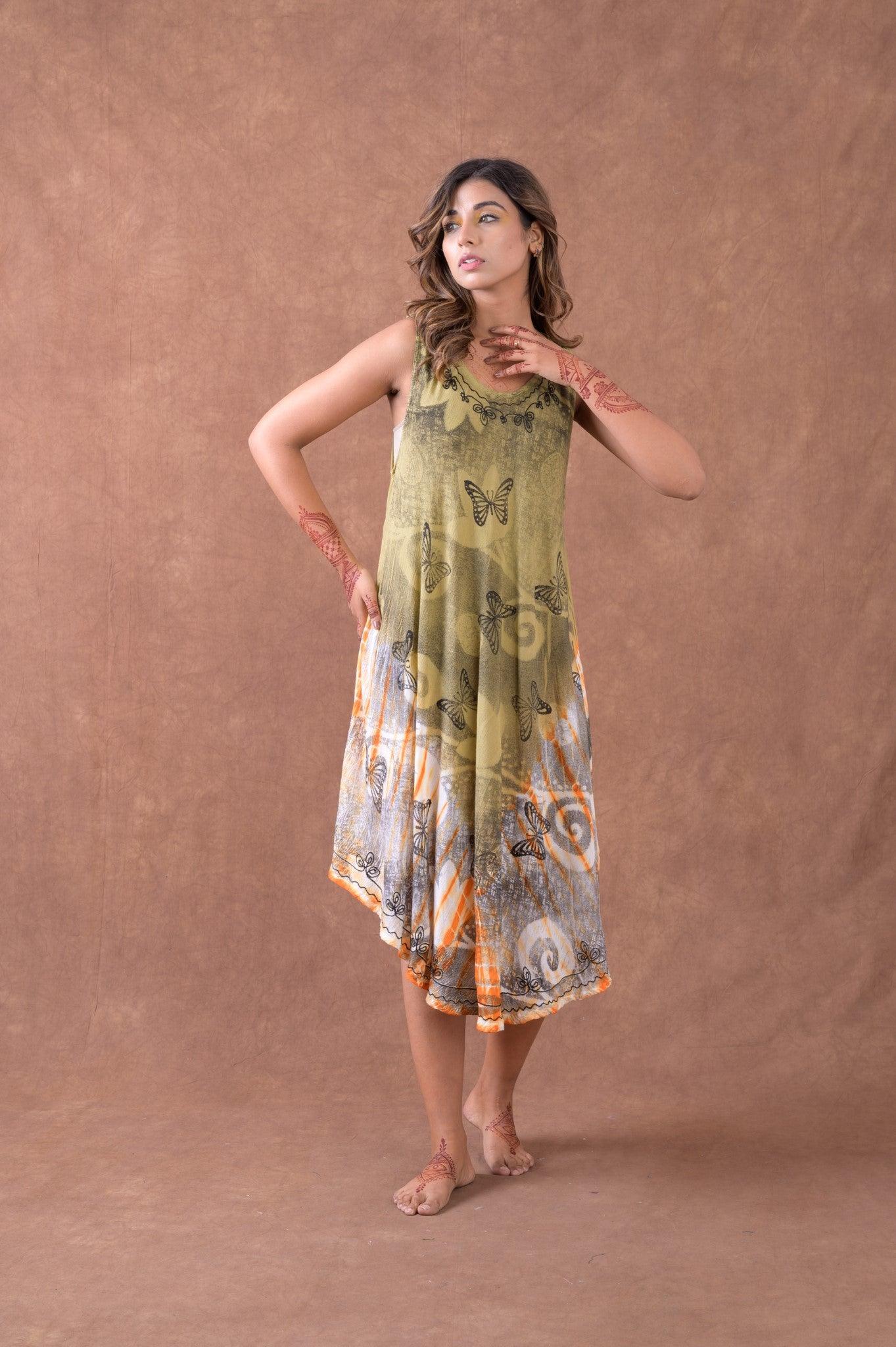 Rhea Butterfly Flowing Dress