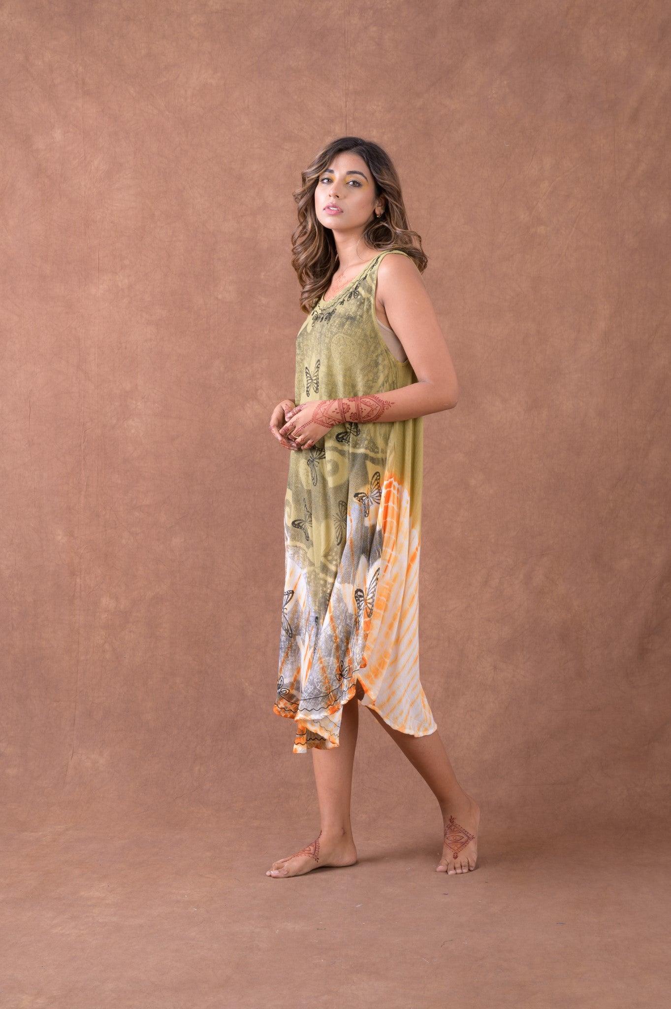 Rhea Butterfly Flowing Dress