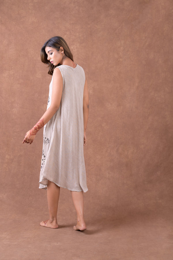 Flowers on Heather Sleeveless Print Dress