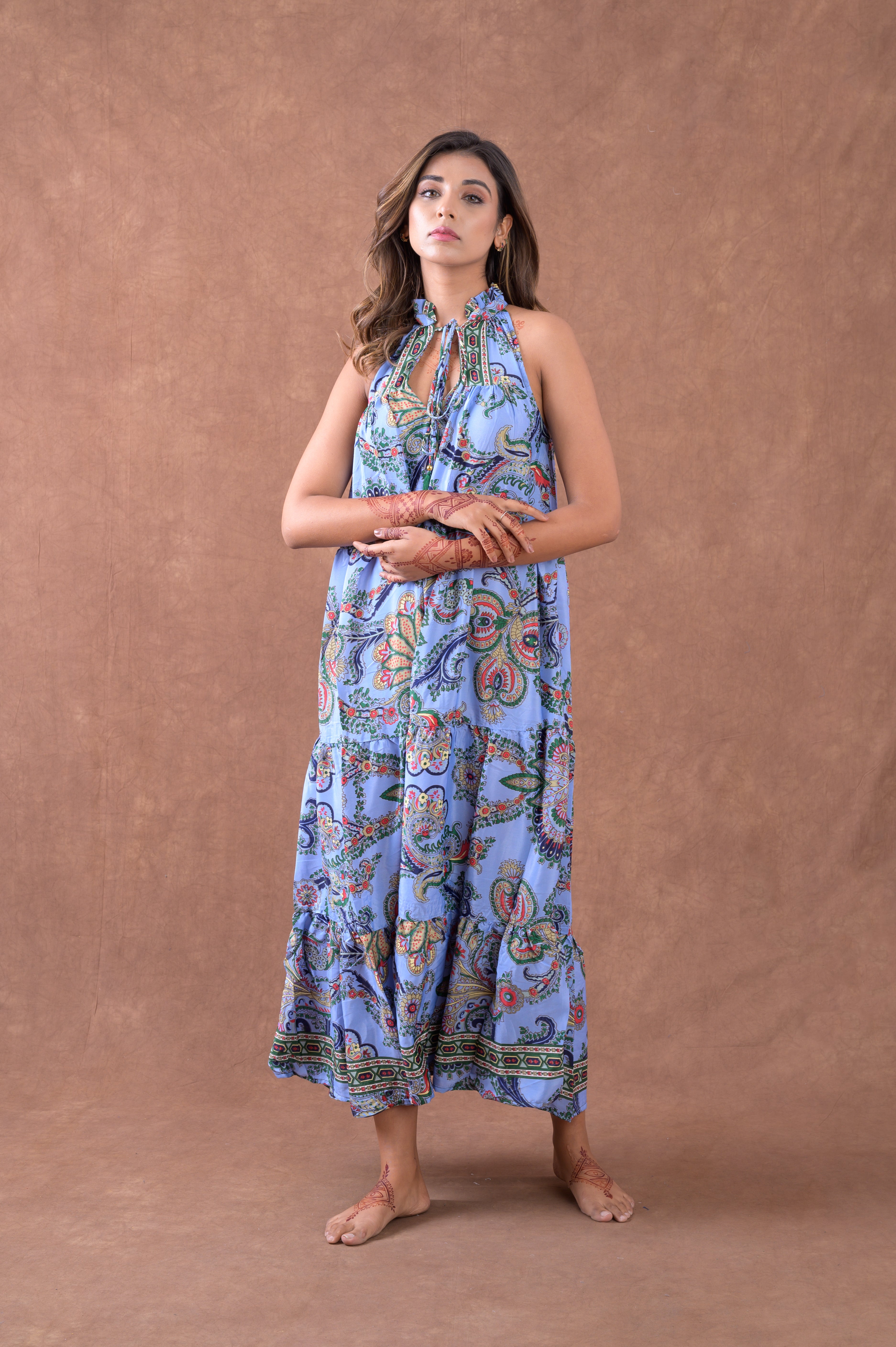Rhea Patterned Panel Dress