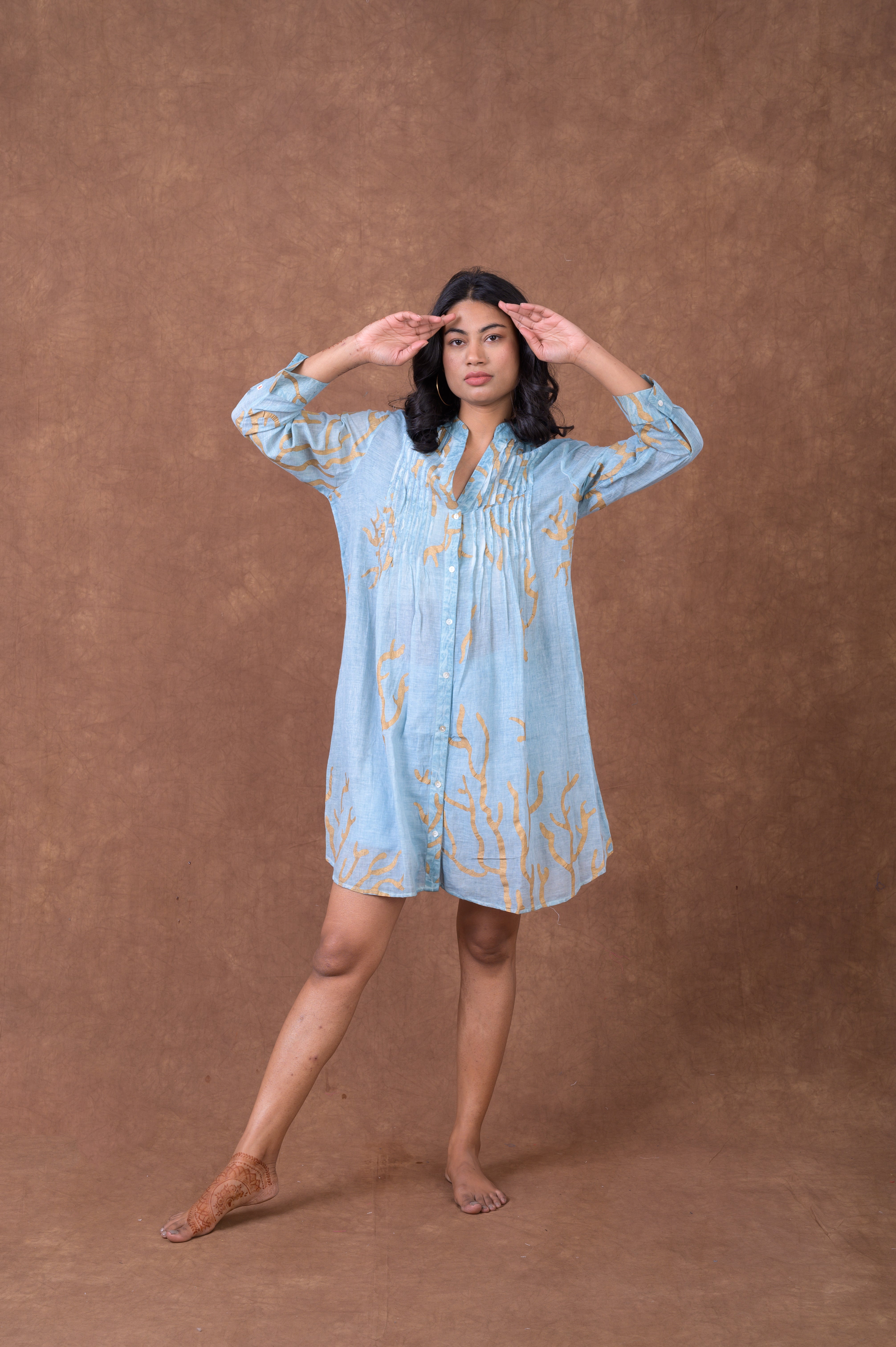 Rhea Block Print Tunic Top