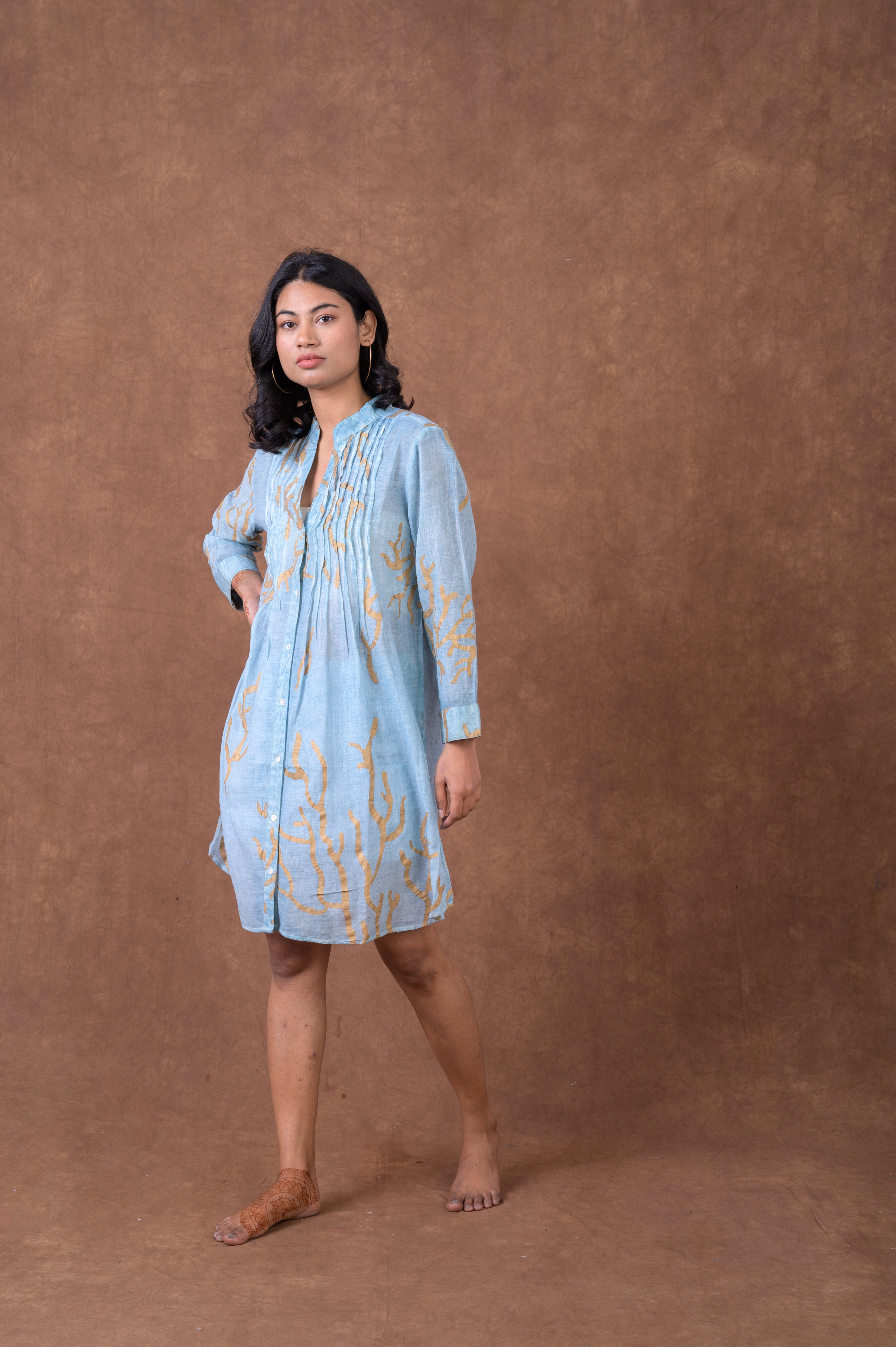 Rhea Block Print Tunic Top
