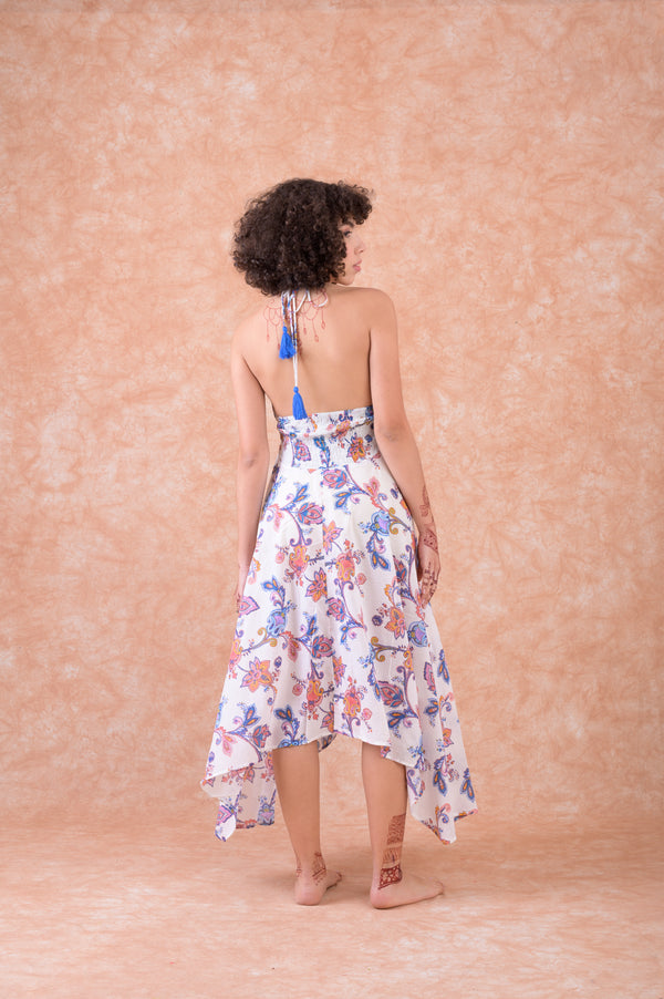 Festival Dress - Blue Paisley Print