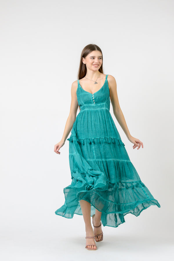 One Size Sleeveless Dress - Teal