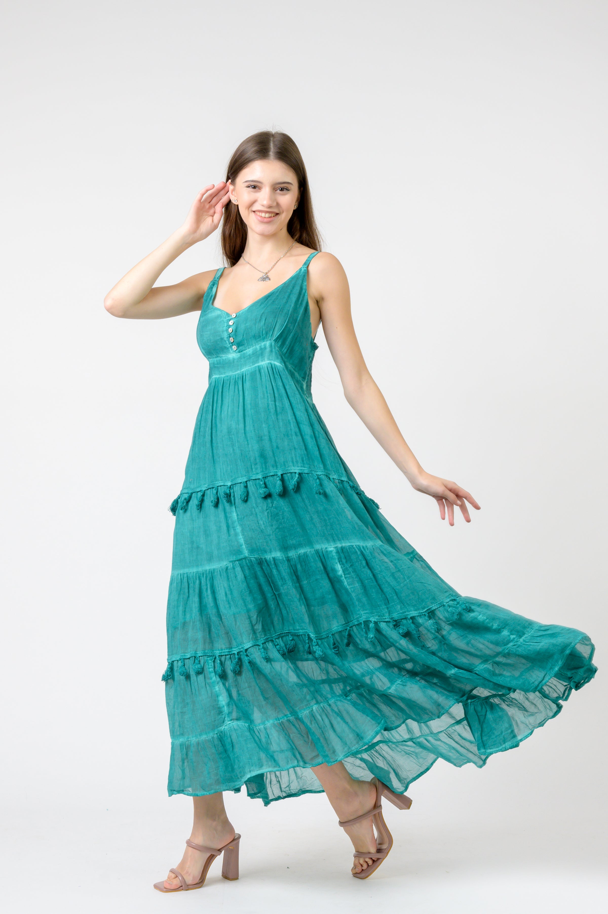 One Size Sleeveless Dress - Teal