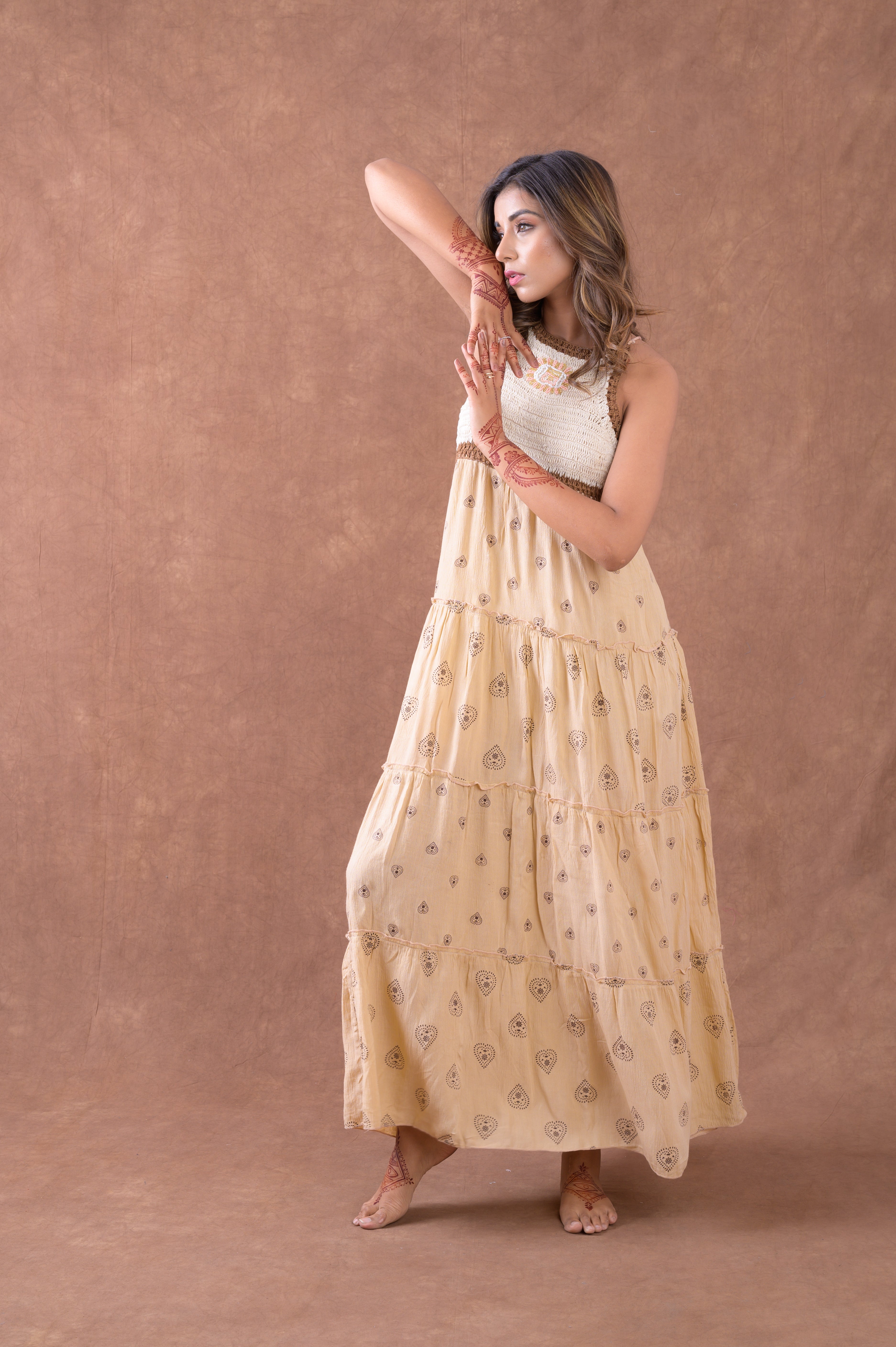 Rhea Sleeveless Pattern Dress