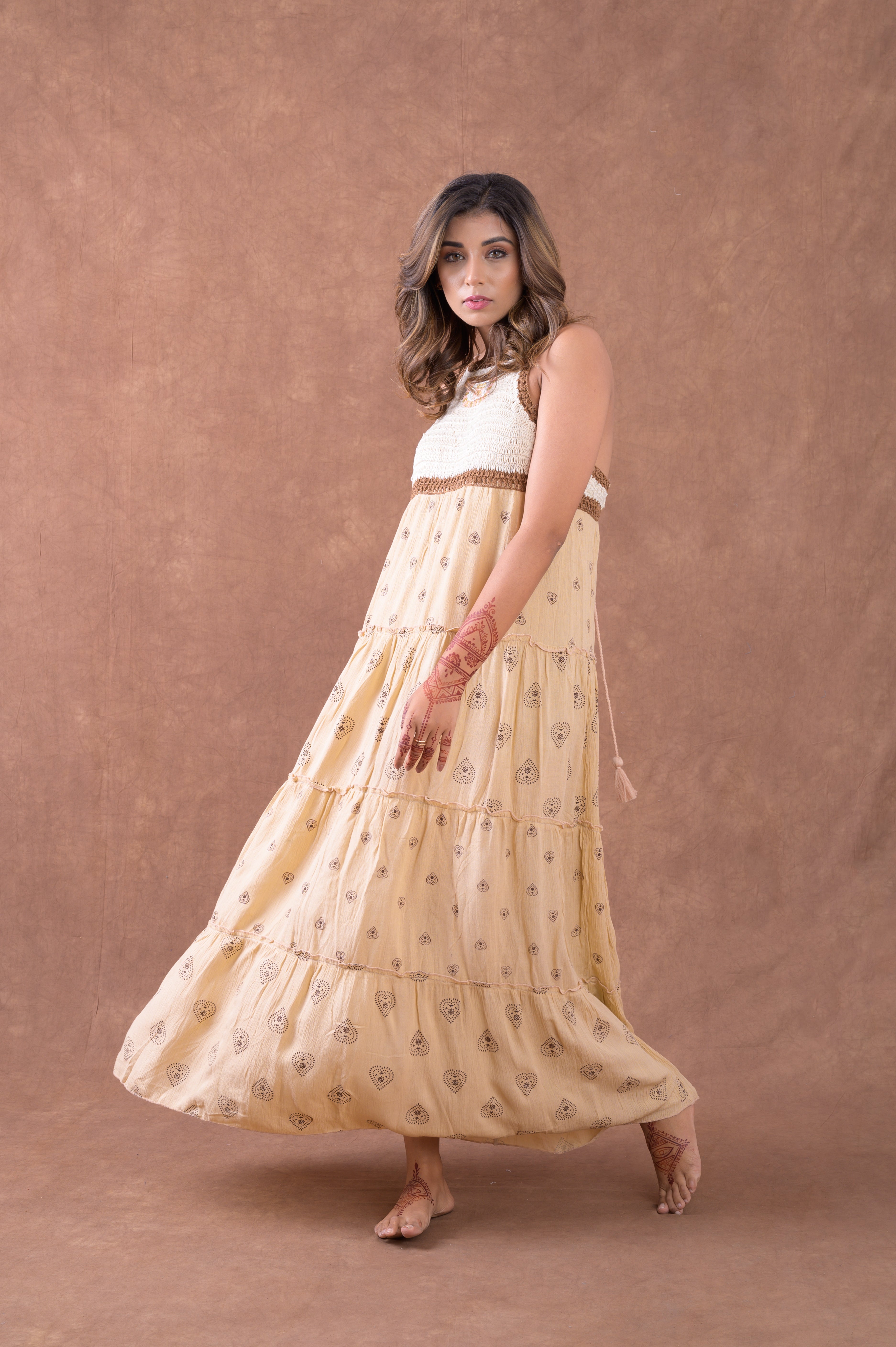Rhea Sleeveless Pattern Dress