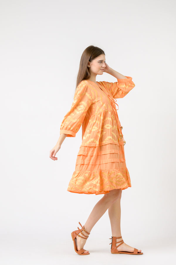 Art Tunic Dress - Orange
