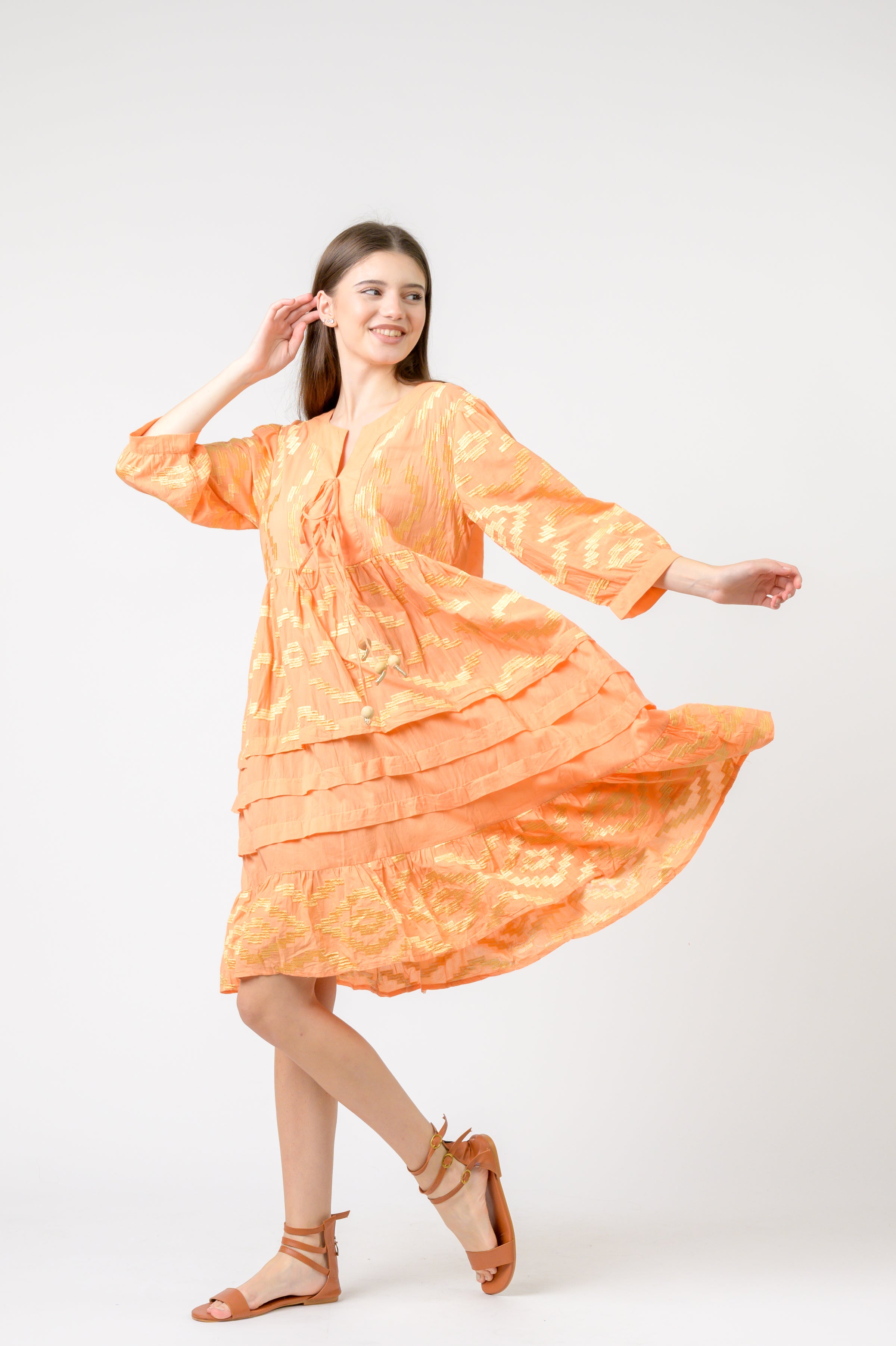 Art Tunic Dress - Orange