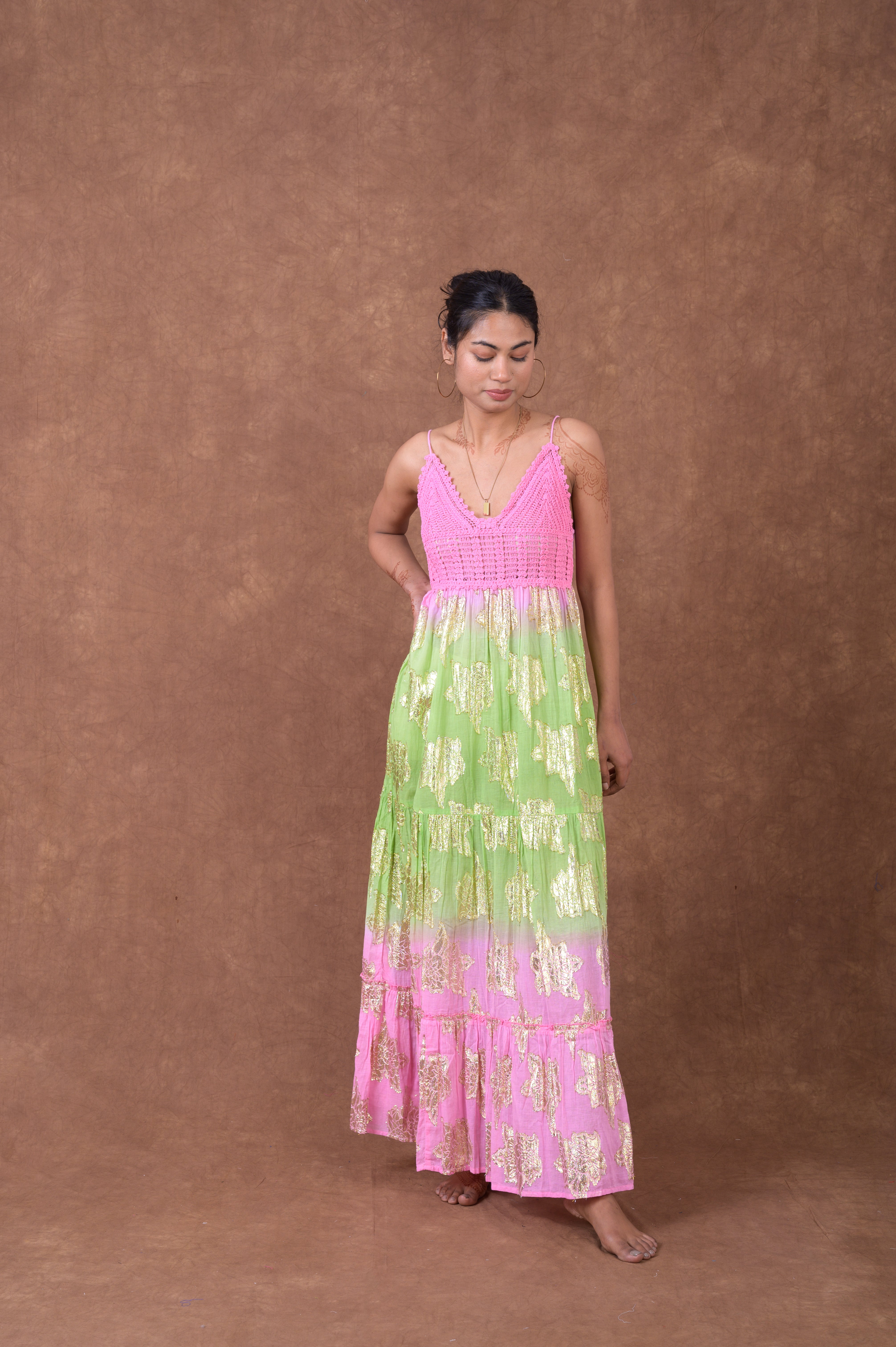 Rhea Gilded Sleeveless Dress