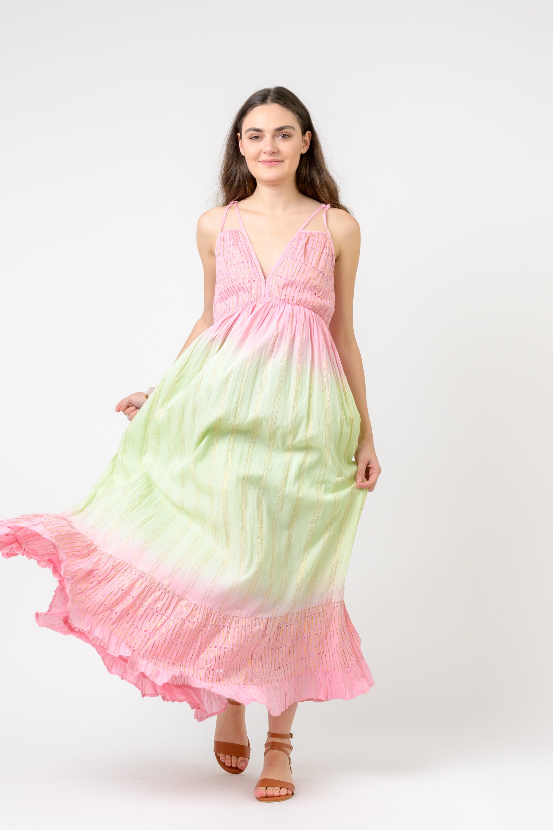 Sleeveless Fashion Dress - Multicolor