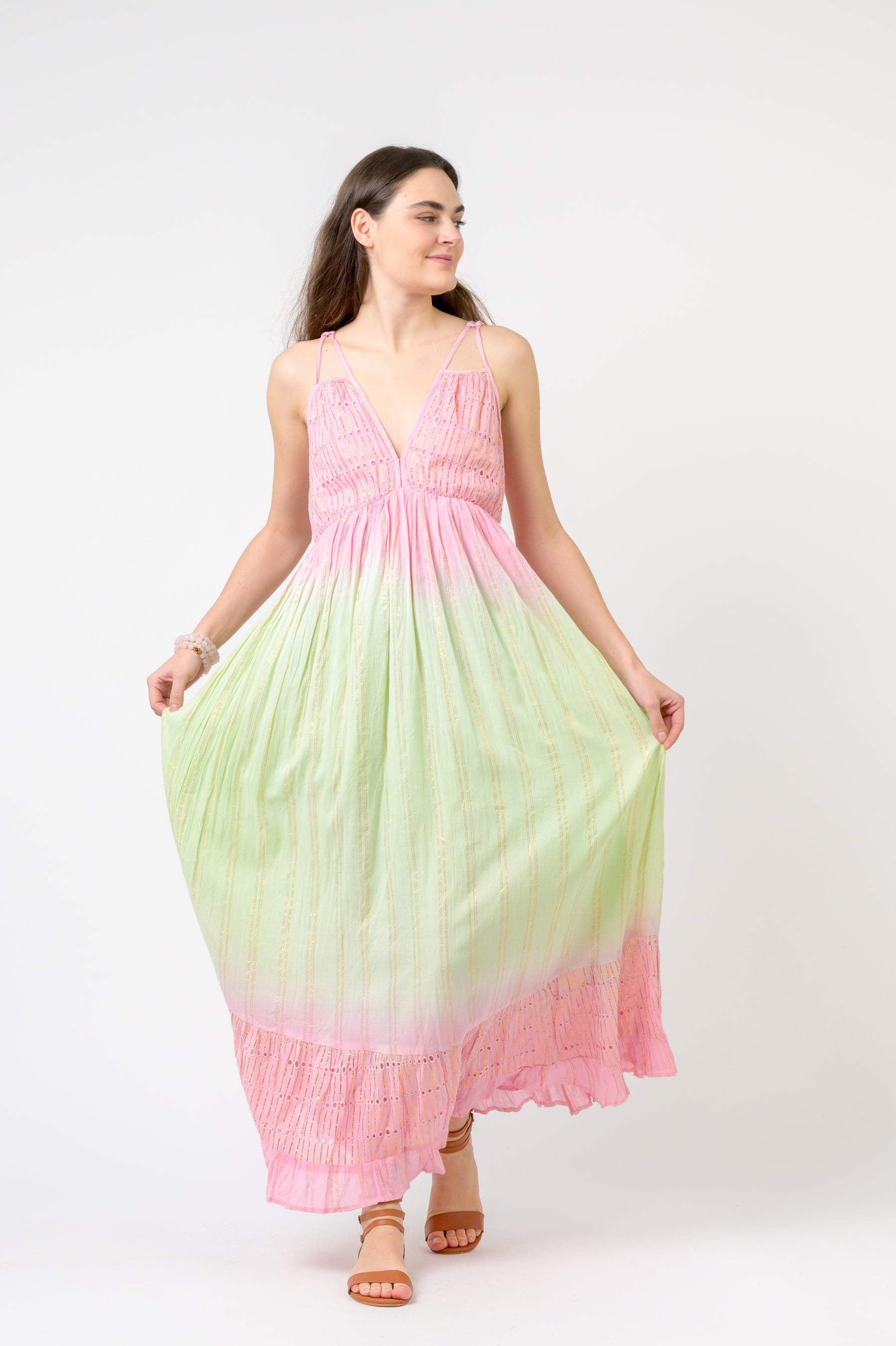 Sleeveless Fashion Dress - Multicolor