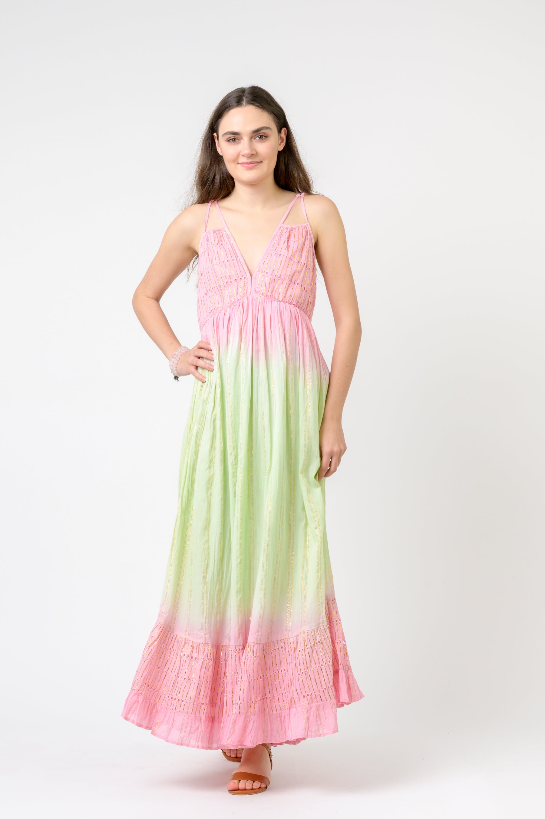 Sleeveless Fashion Dress - Multicolor