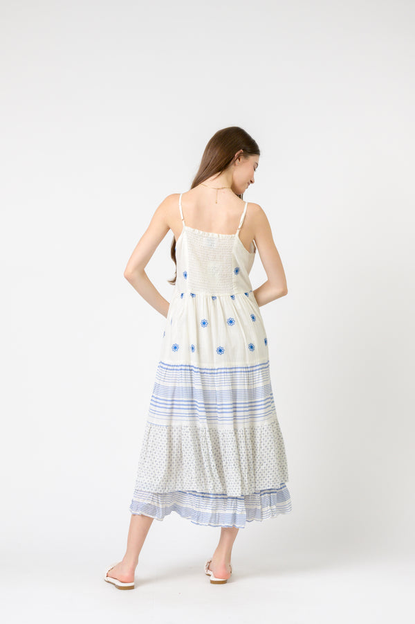Flower Spot Dress - White