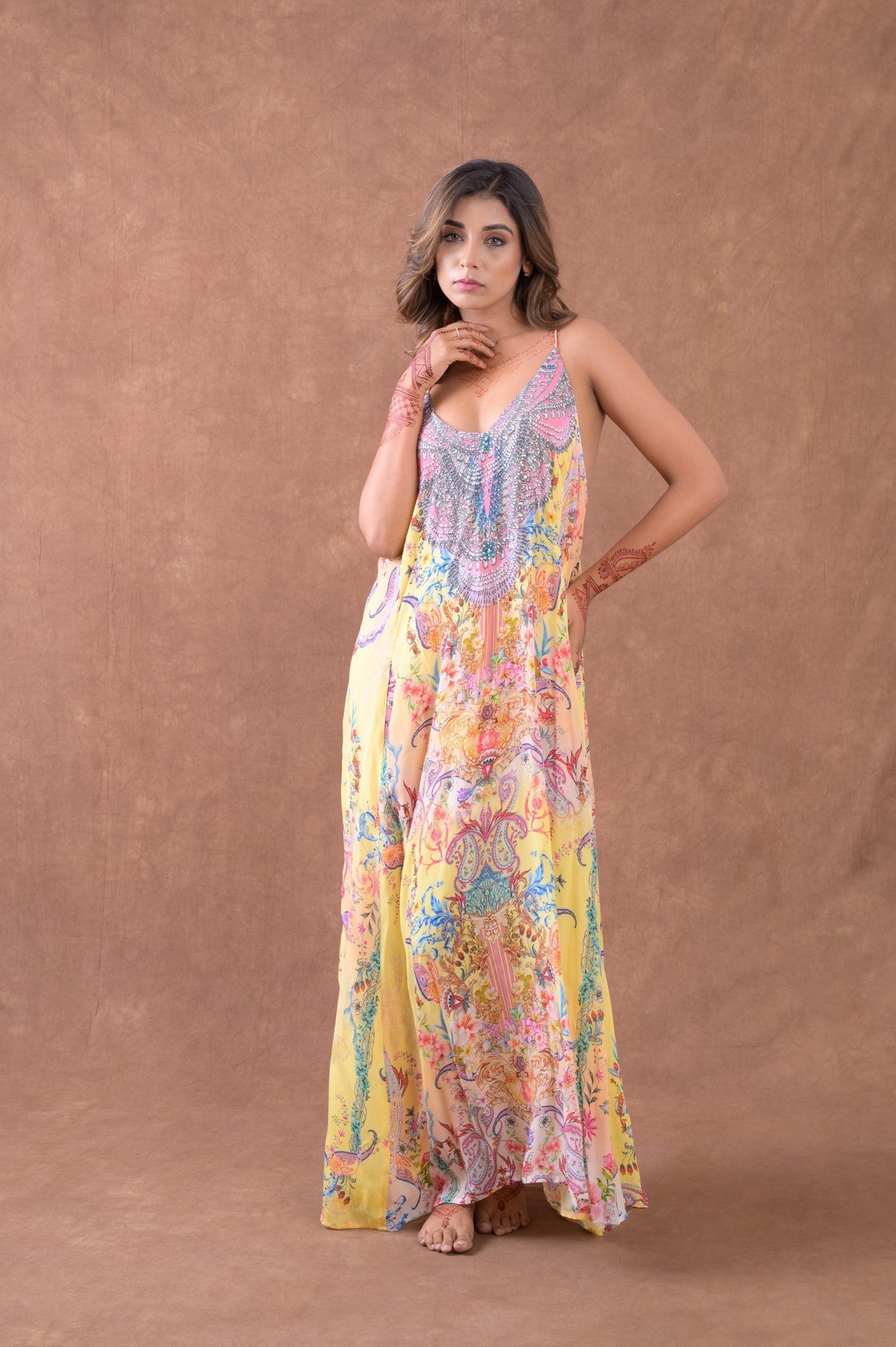 Rhea Pattern Print T-Back Dress