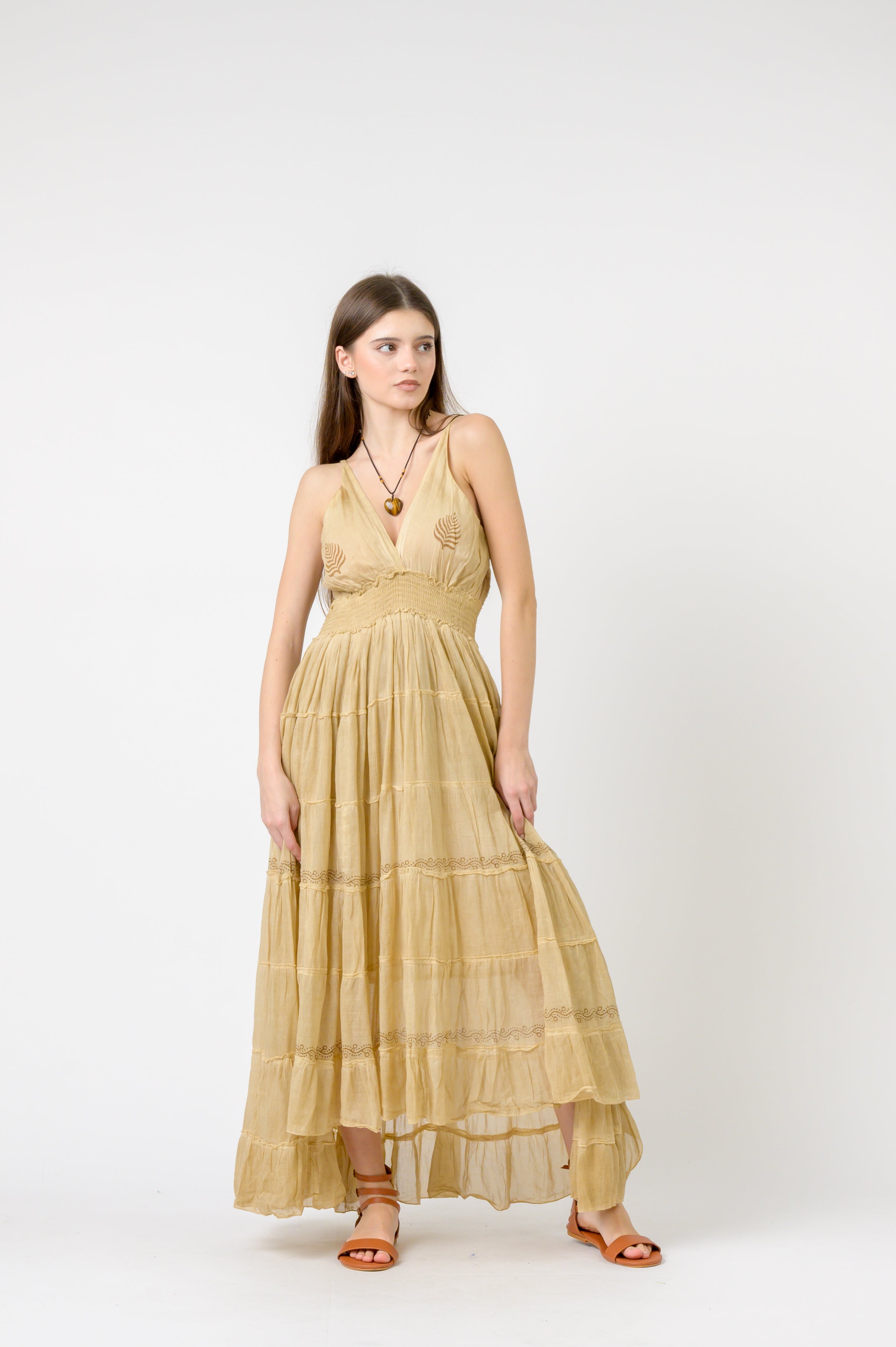 Long String Dress - Beige