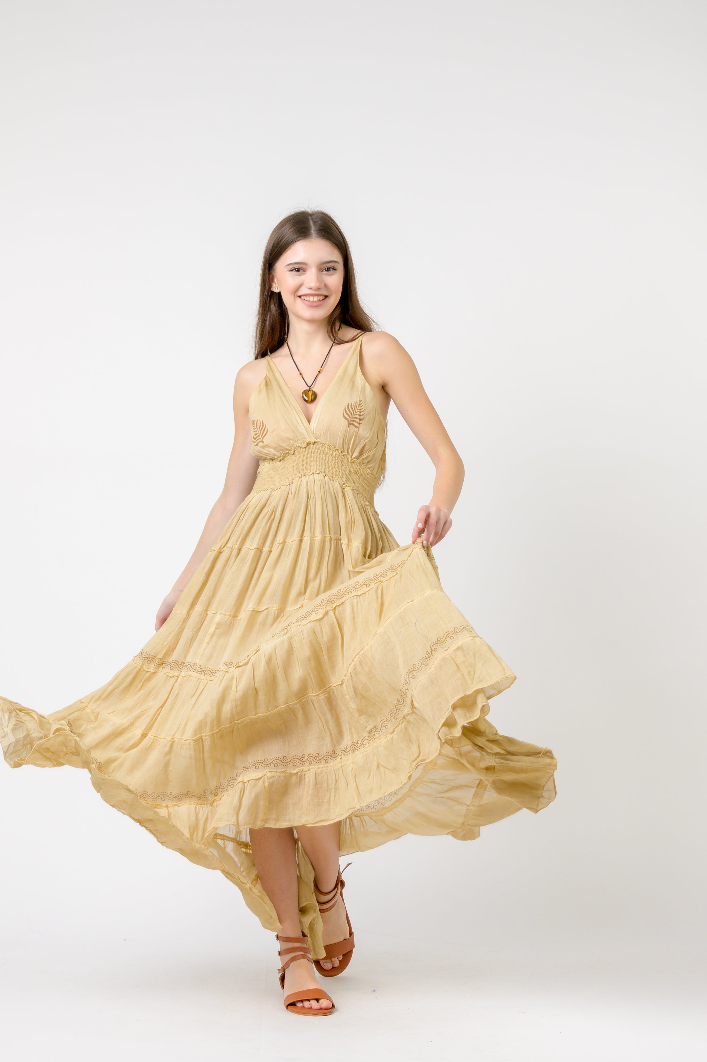 Long String Dress - Beige