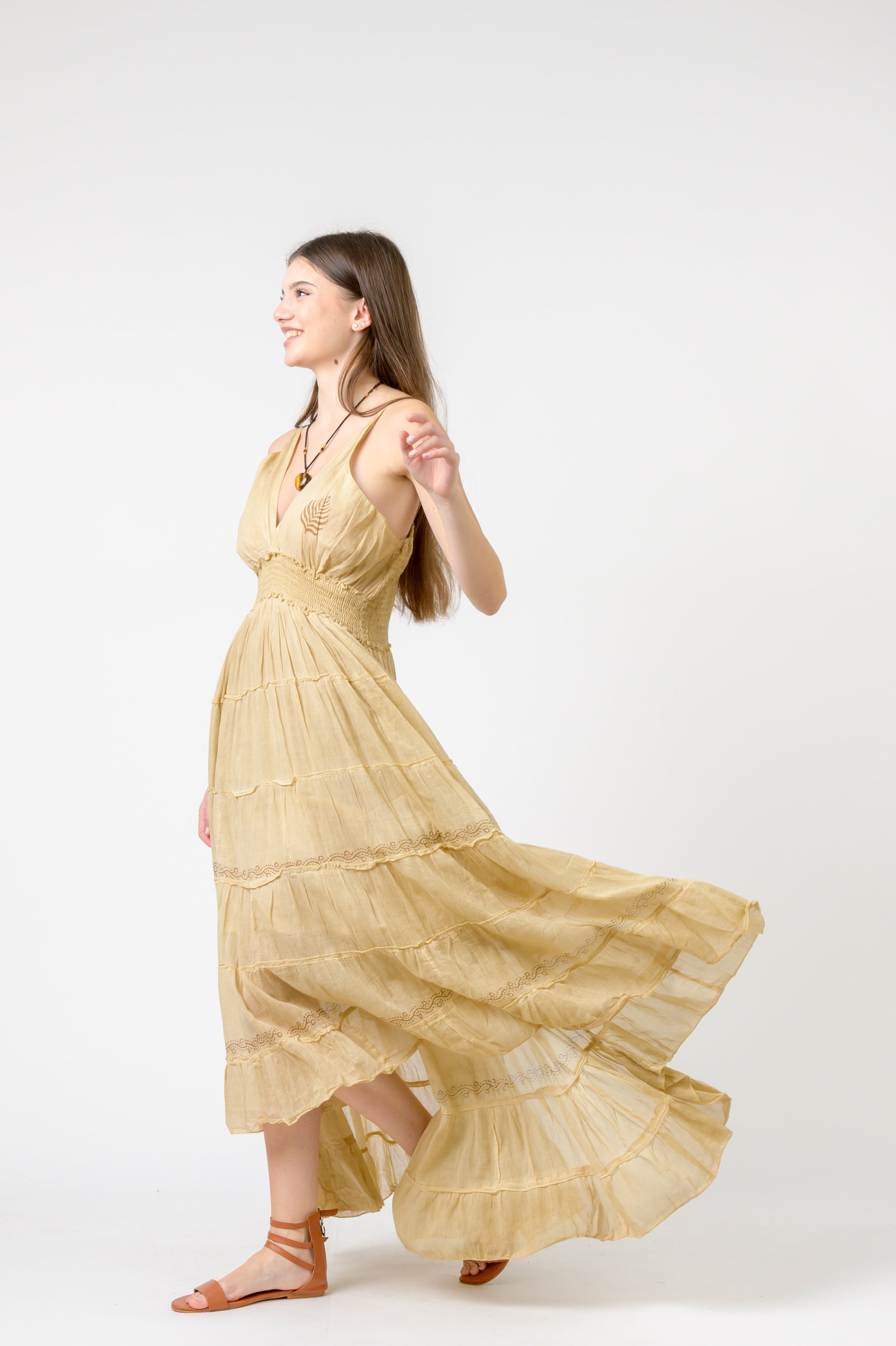 Long String Dress - Beige