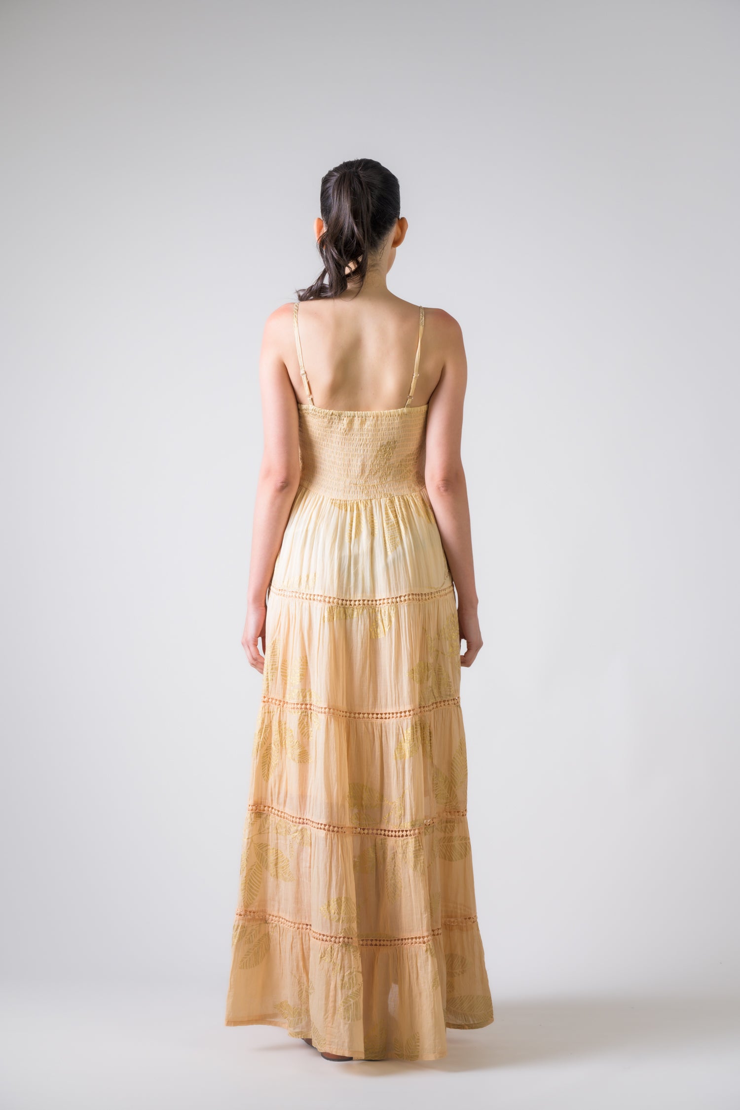 Rhea Sleeveless Foil Print Gown