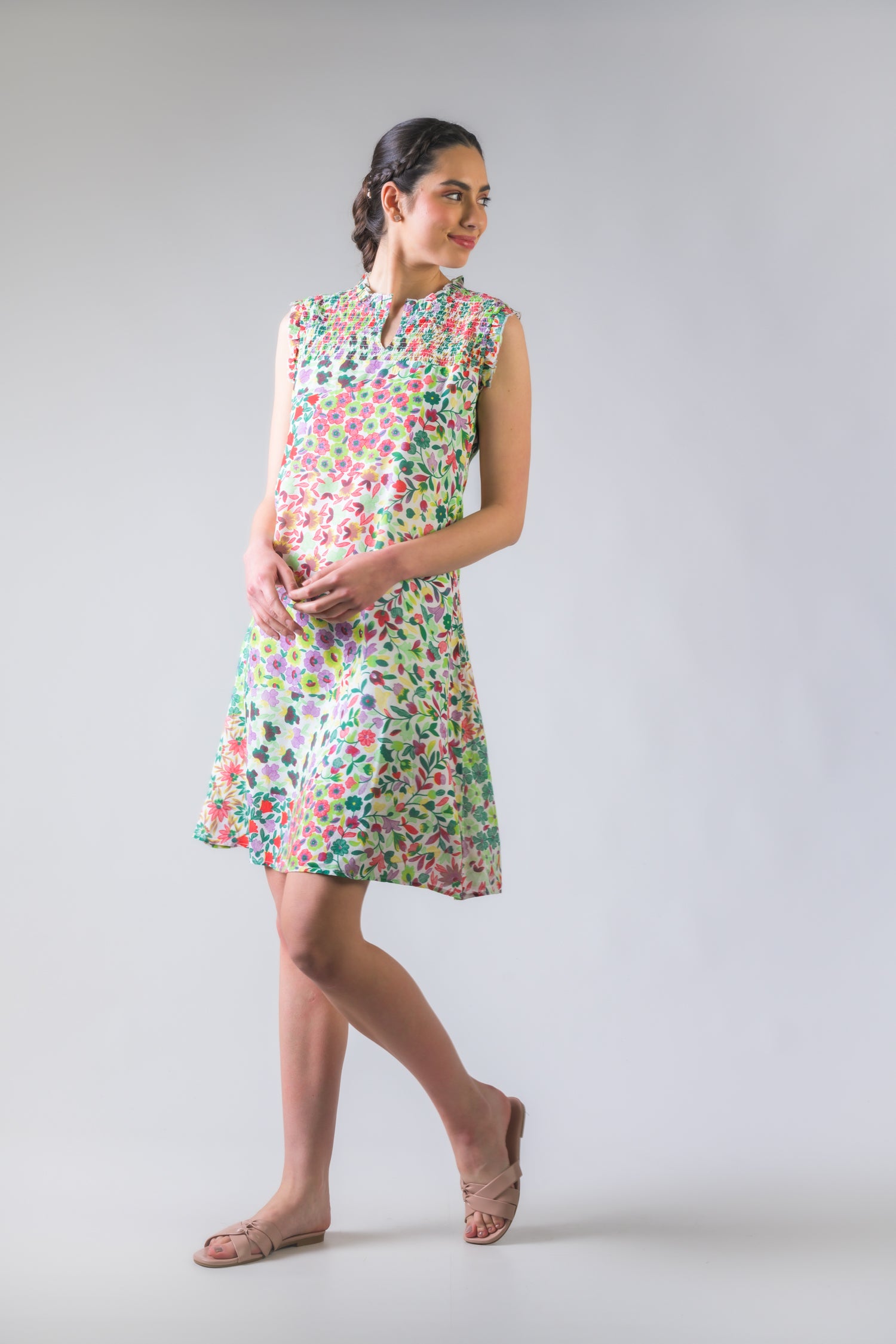 Flower Garden Dress - Natural