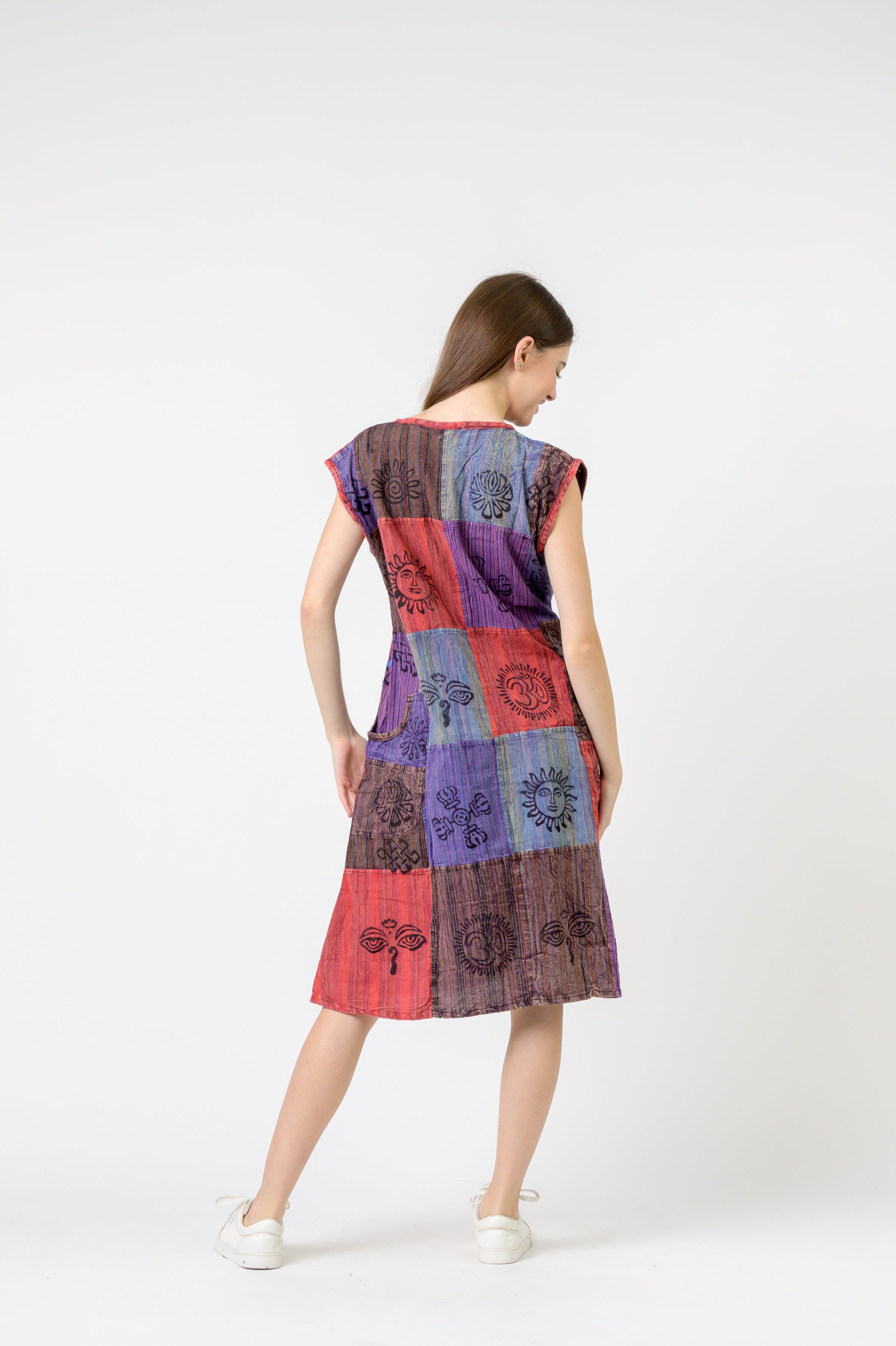 Half-Button Midi Dress