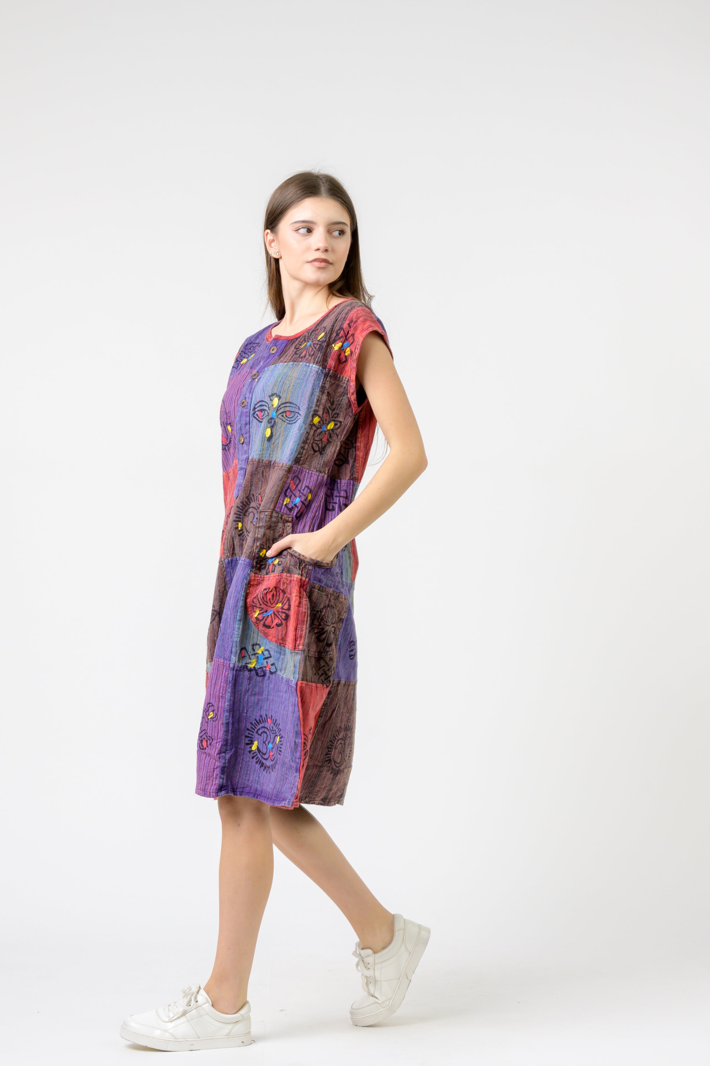 Half-Button Midi Dress - Assorted
