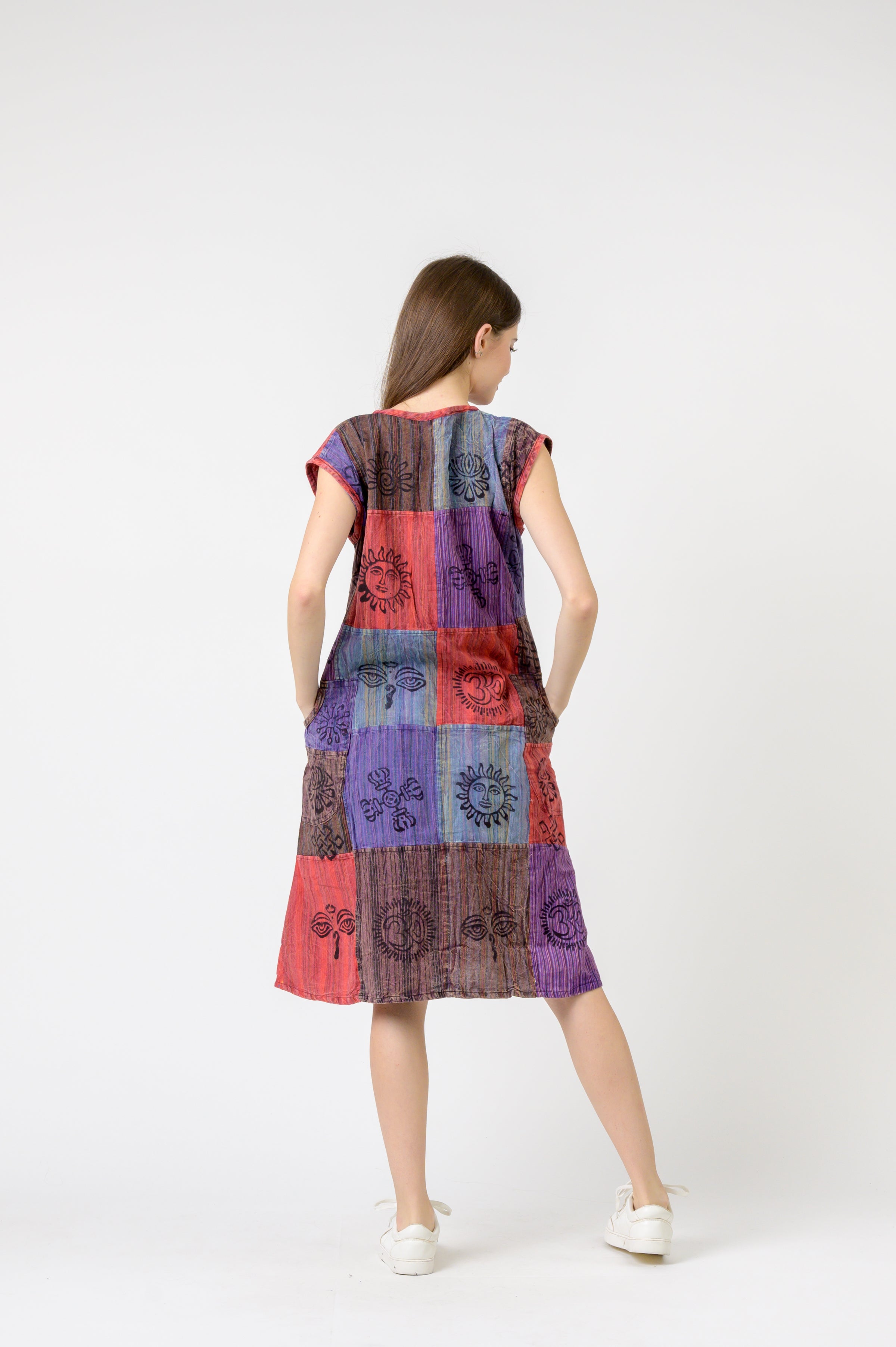 Half-Button Midi Dress