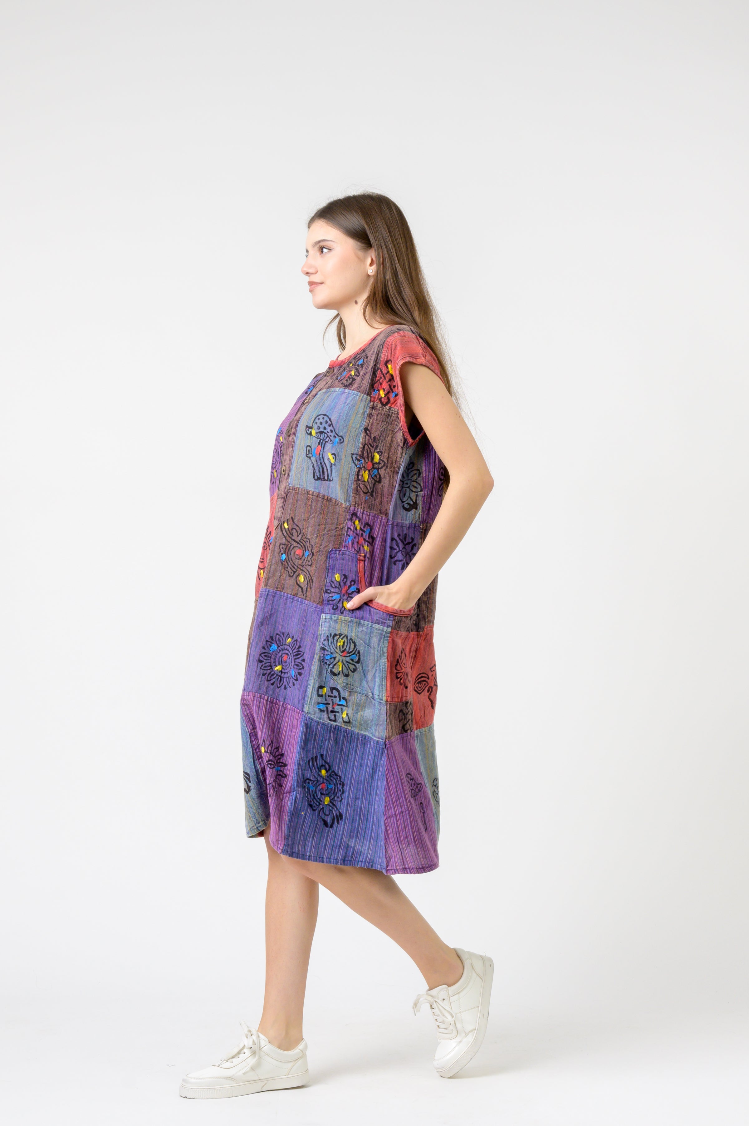 Half-Button Midi Dress