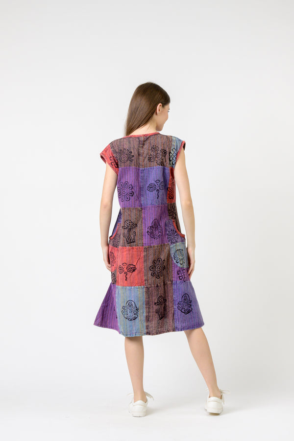 Half-Button Midi Dress - Assorted