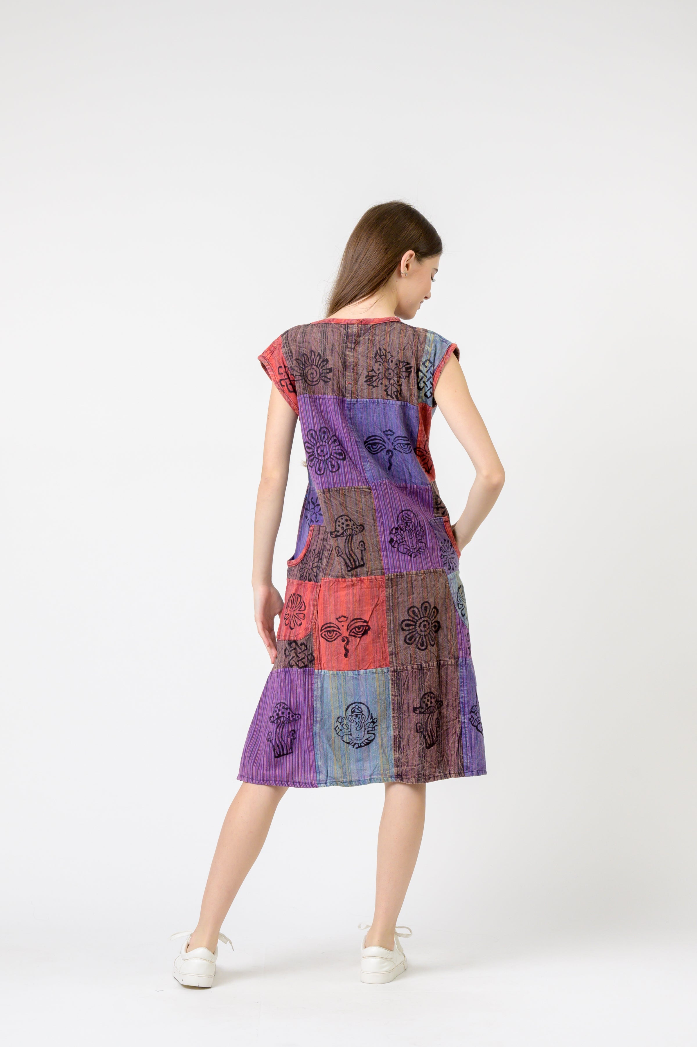 Half-Button Midi Dress