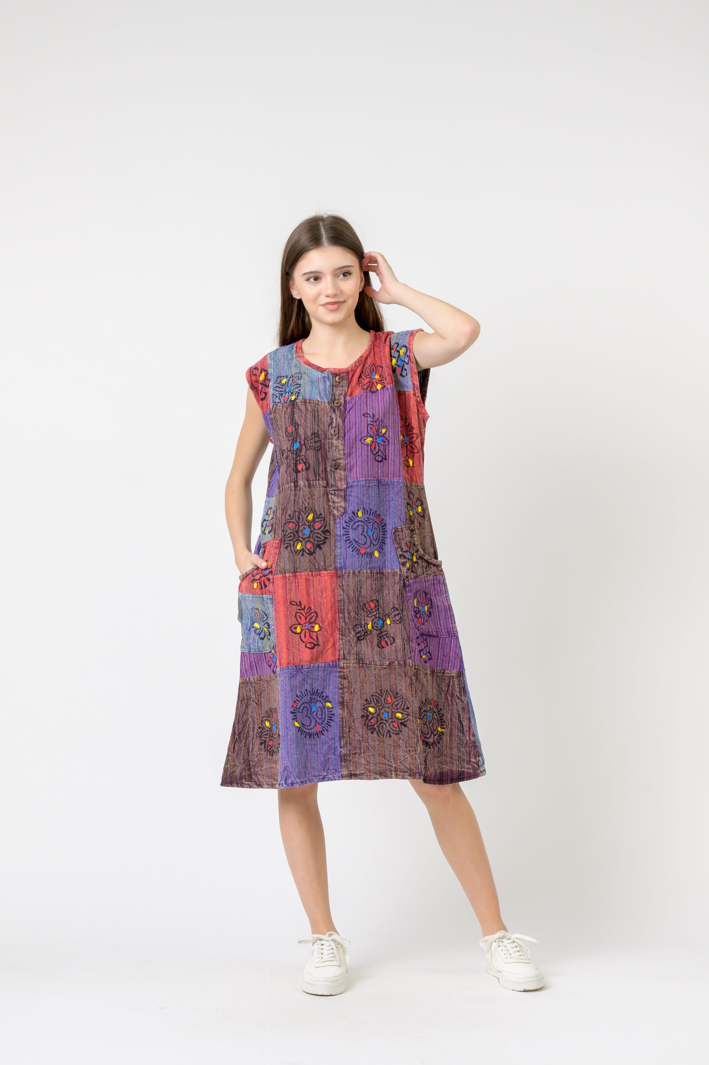 Rhea Half-Button Midi Dress