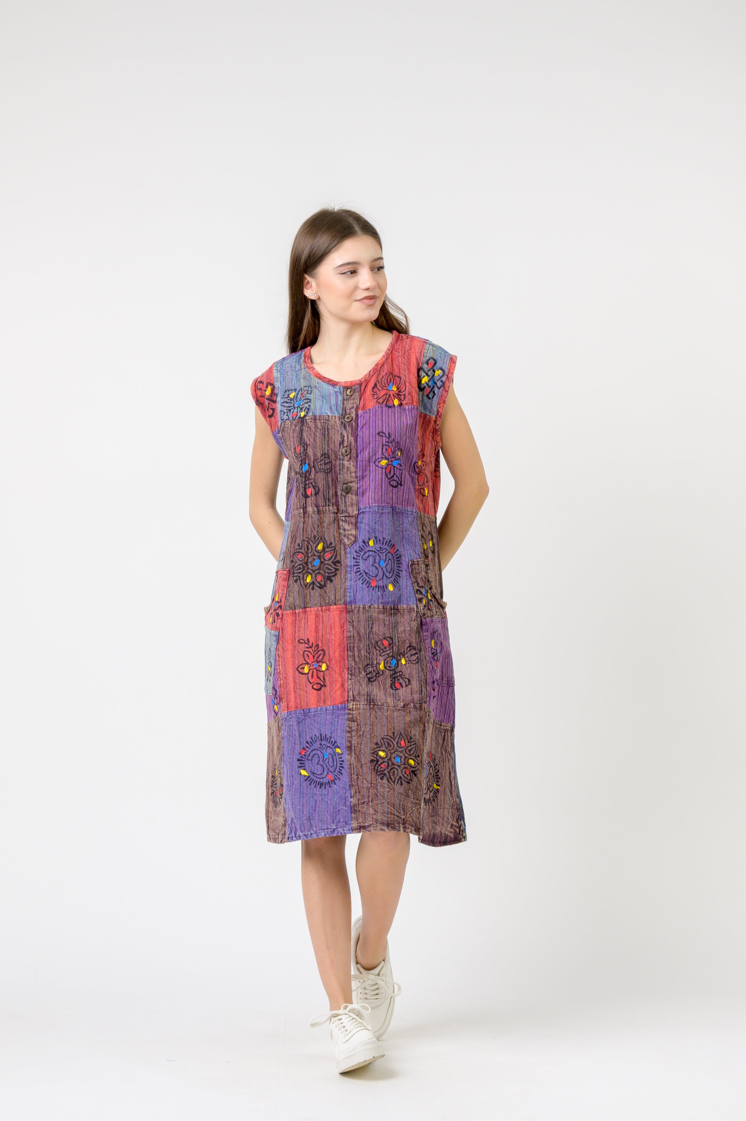 Rhea Half-Button Midi Dress