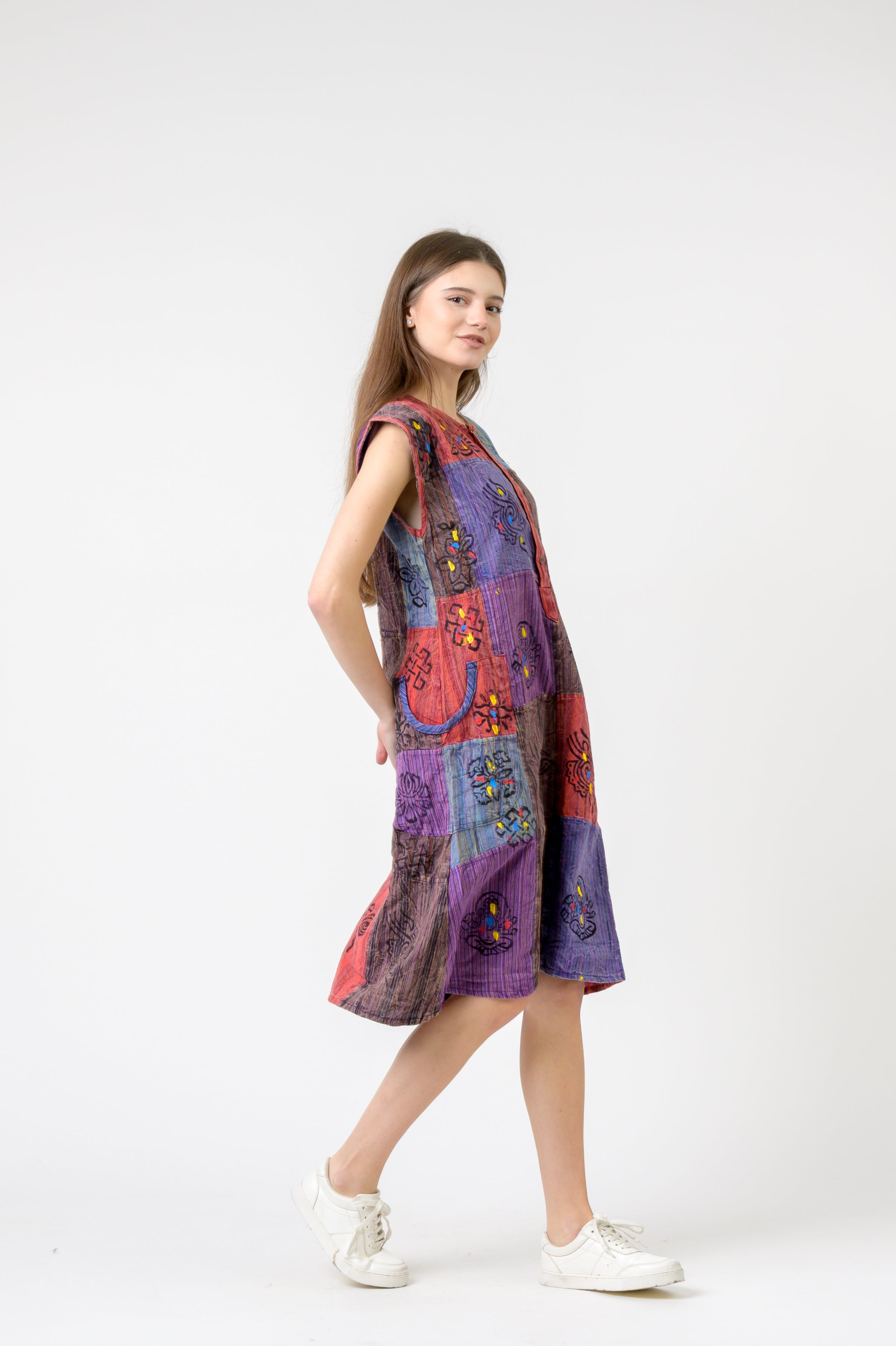 Rhea Half-Button Midi Dress