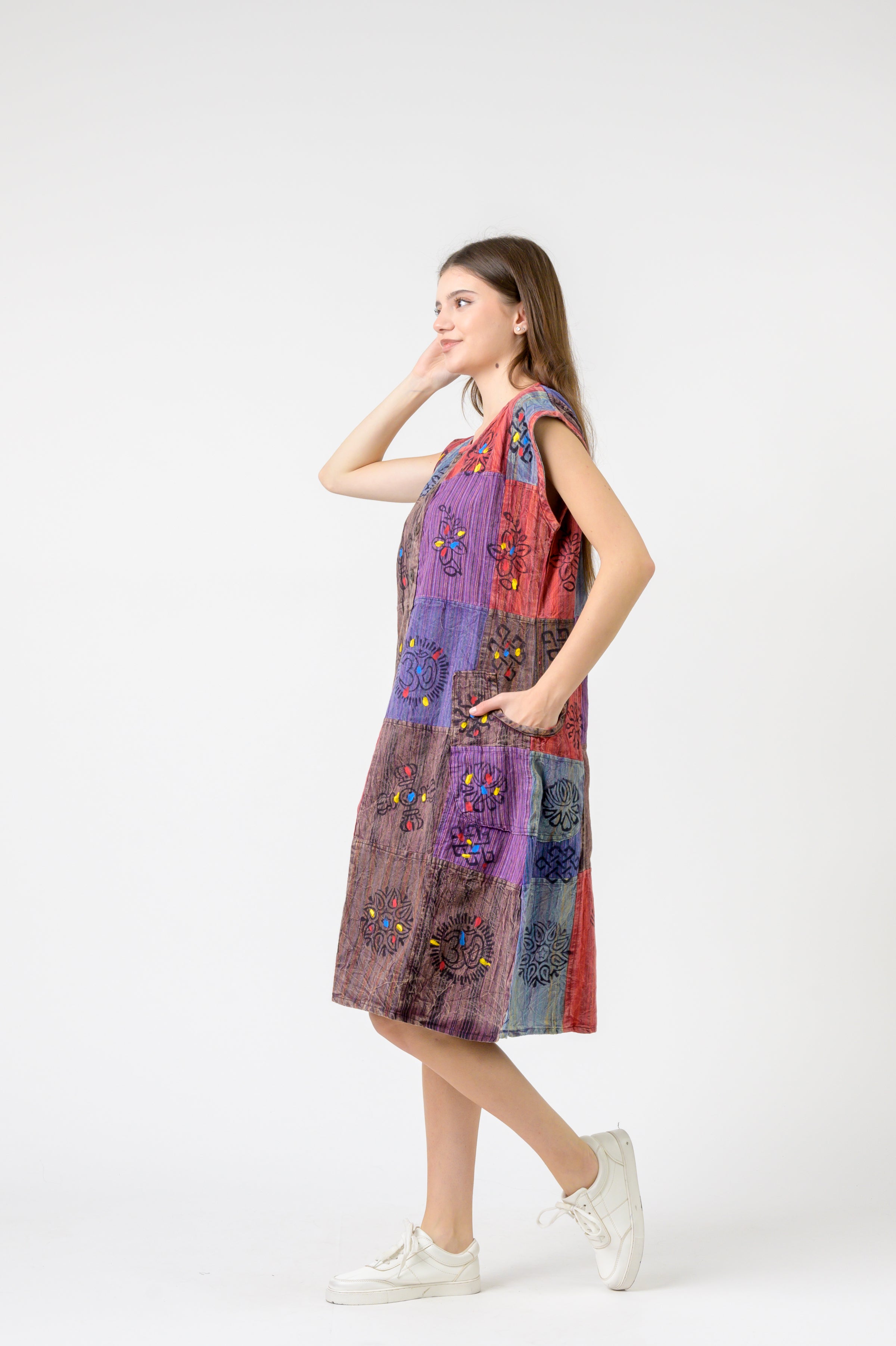 Half-Button Midi Dress