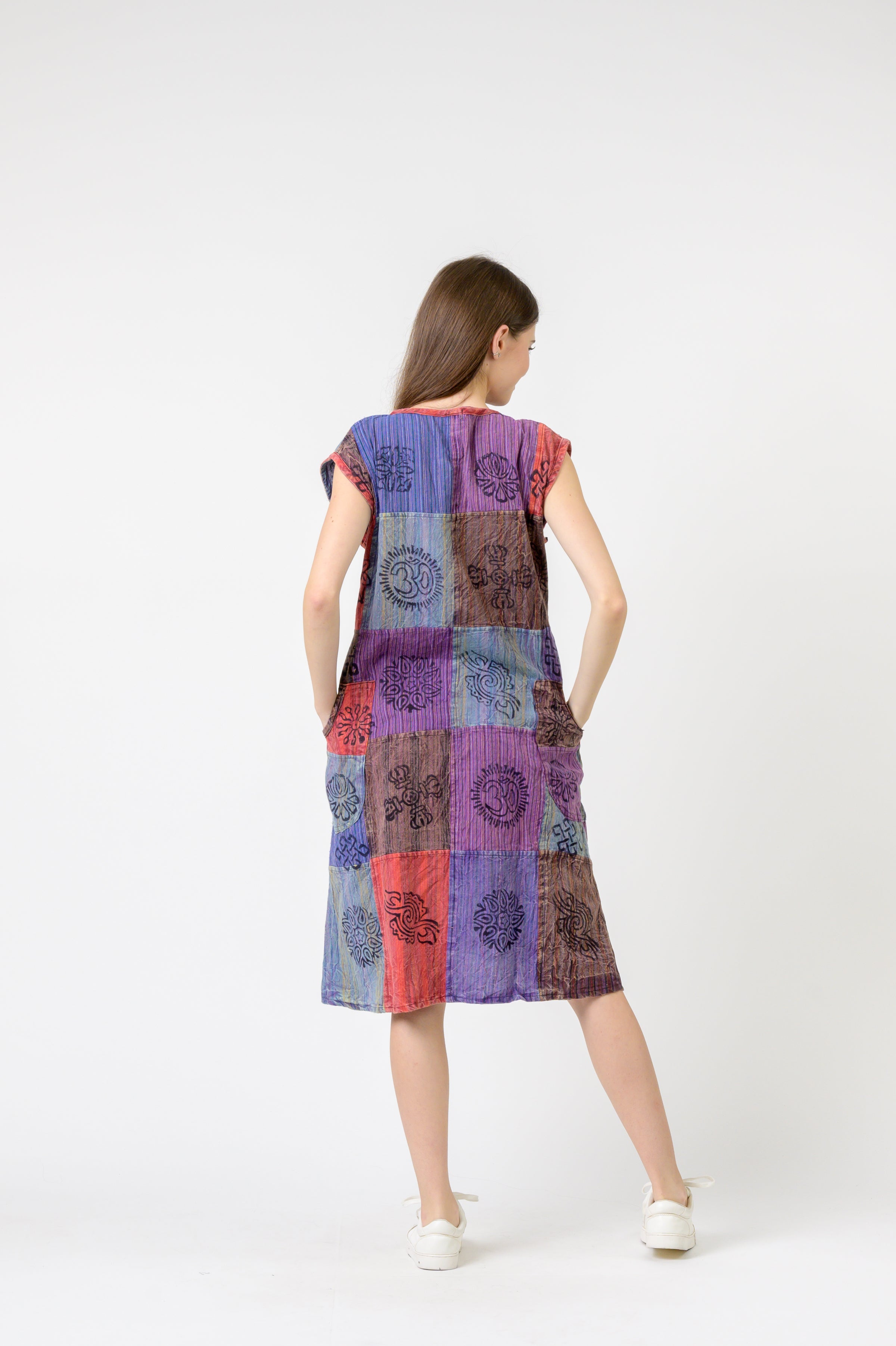 Half-Button Midi Dress