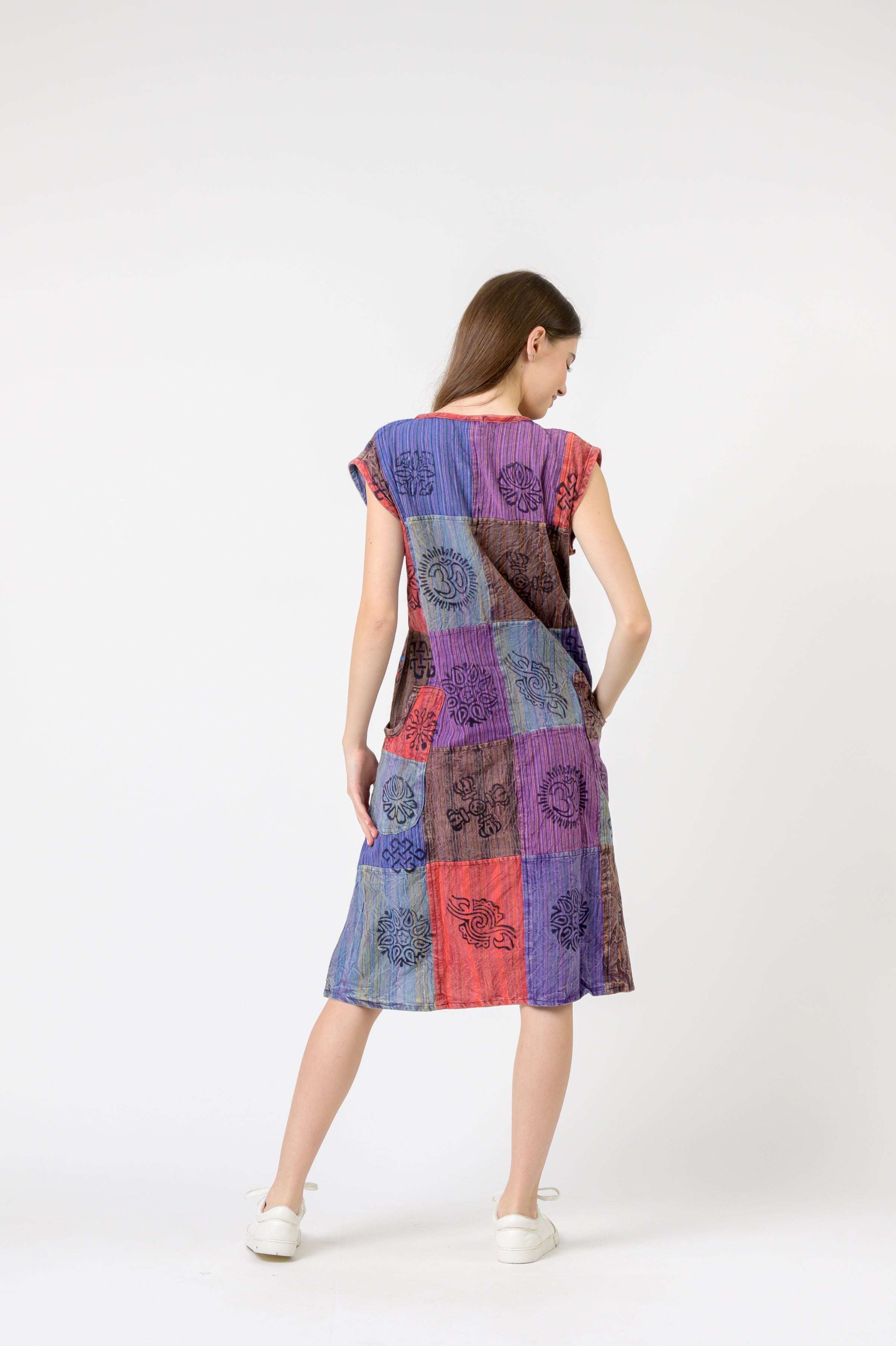 Half-Button Midi Dress