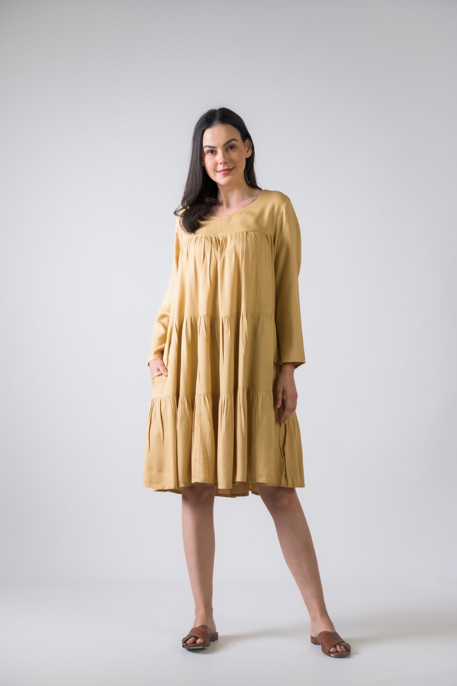 Rhea Turin Dress with Long Sleeves