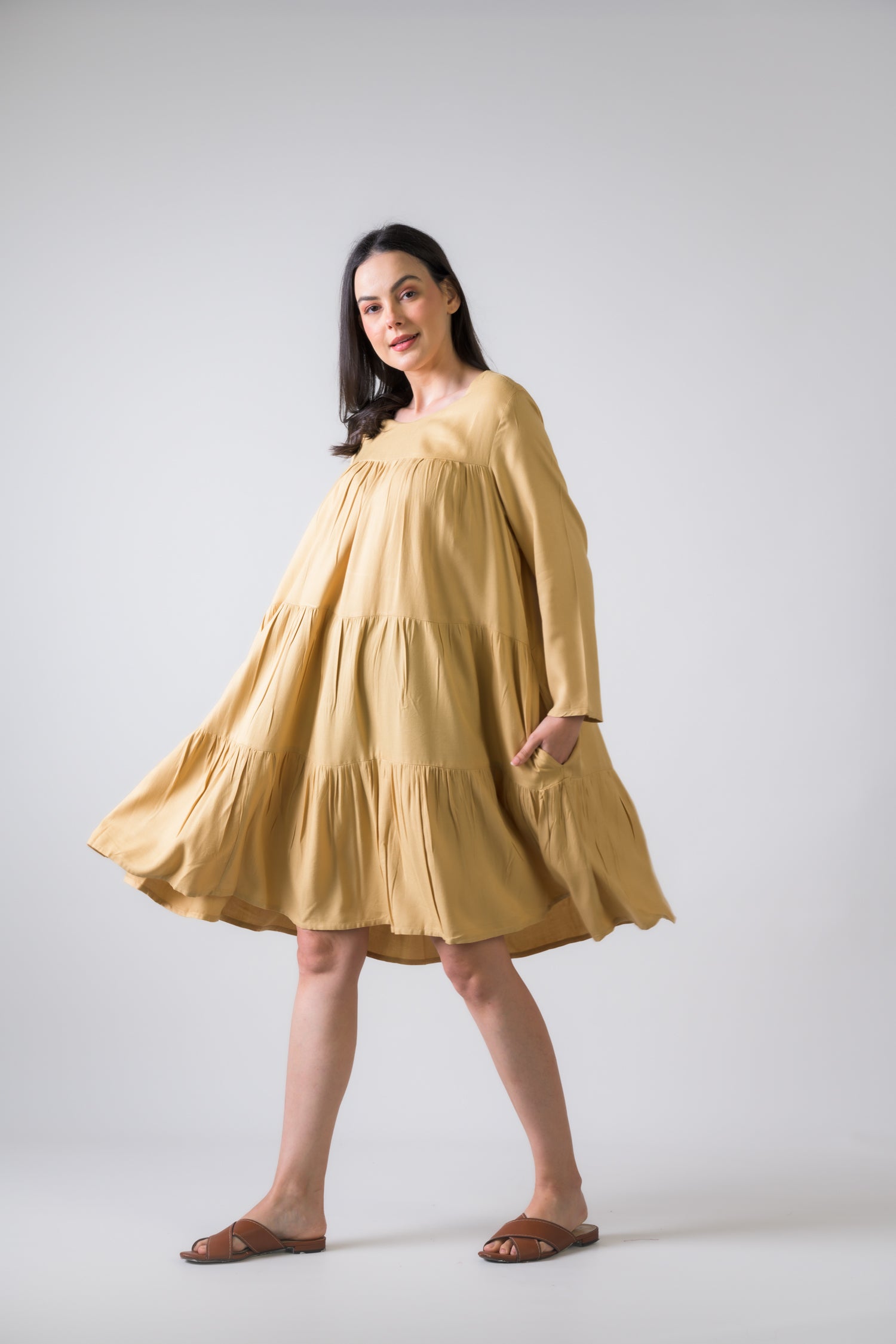 Rhea Turin Dress with Long Sleeves