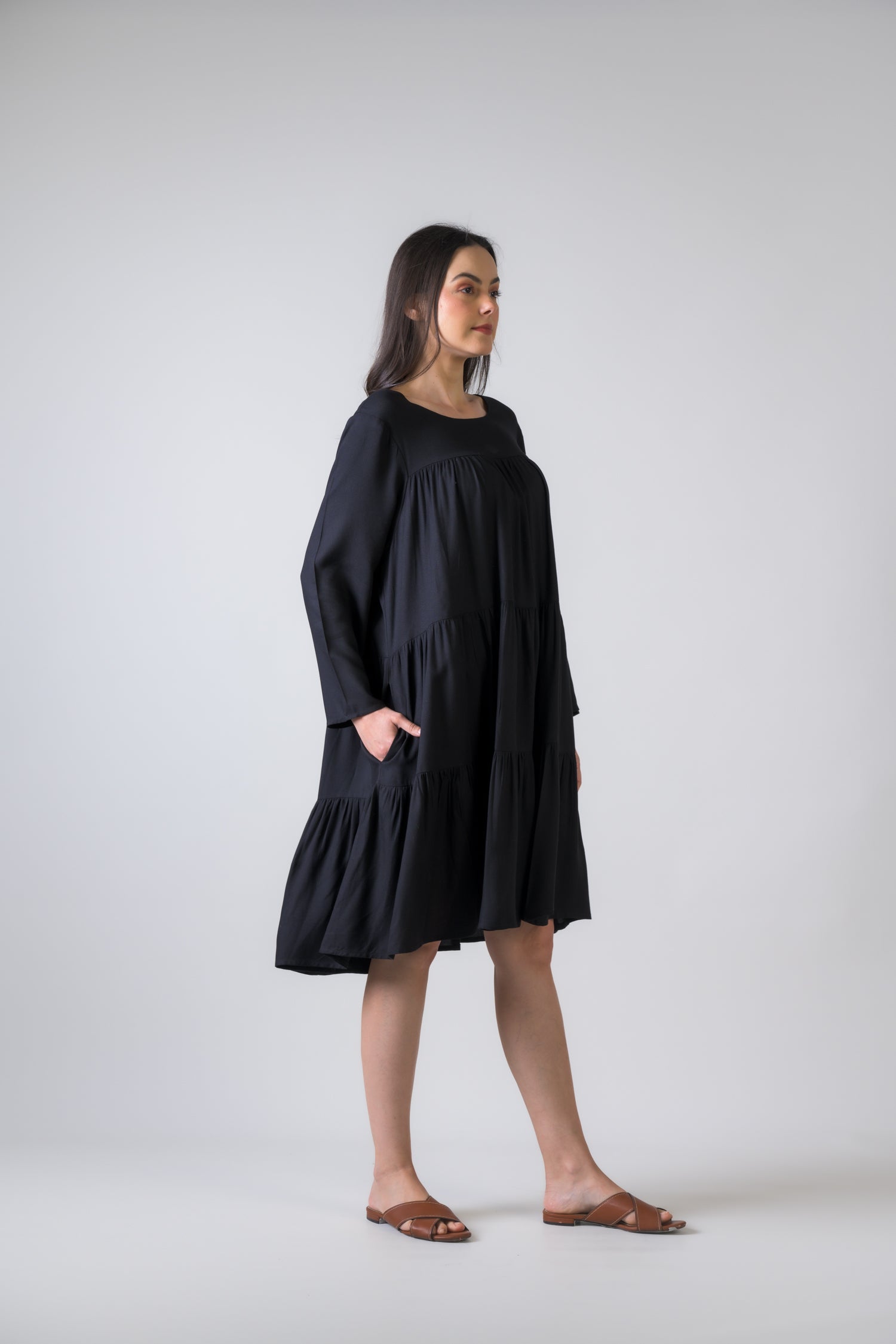 Rhea Turin Dress with Long Sleeves