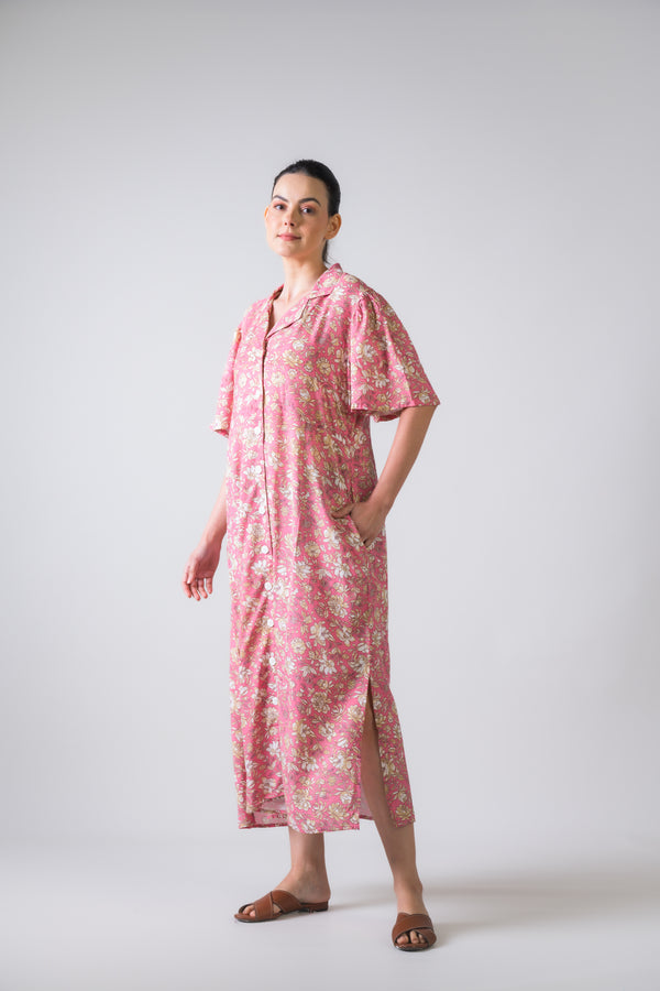 Flower Print Griffon Dress - Pink