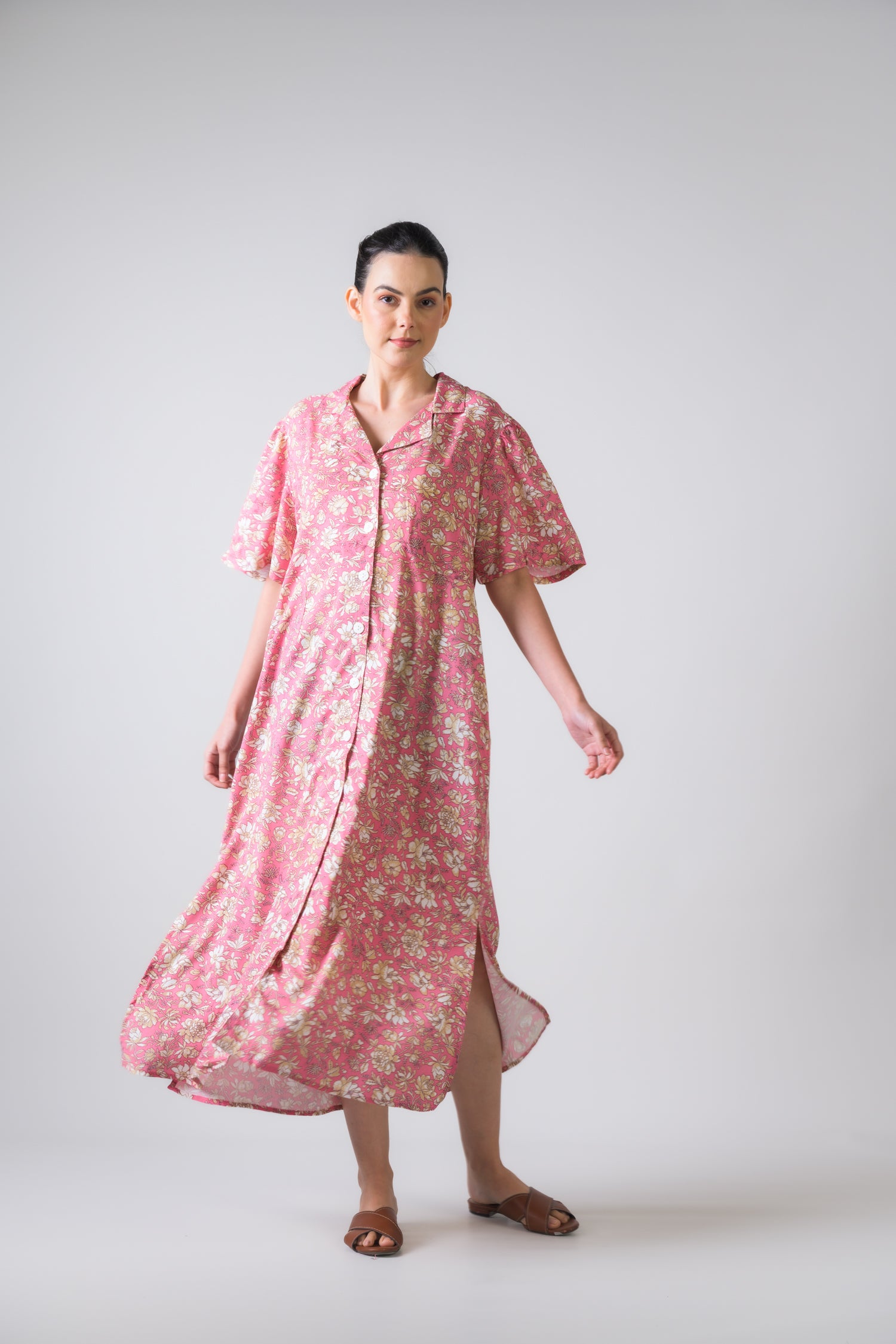 Flower Print Griffon Dress - Pink